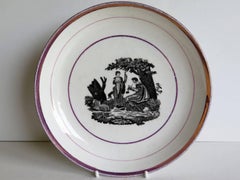 Early 19th Century Sunderland Porcelain Lustre Dish, Classical Printed Pattern