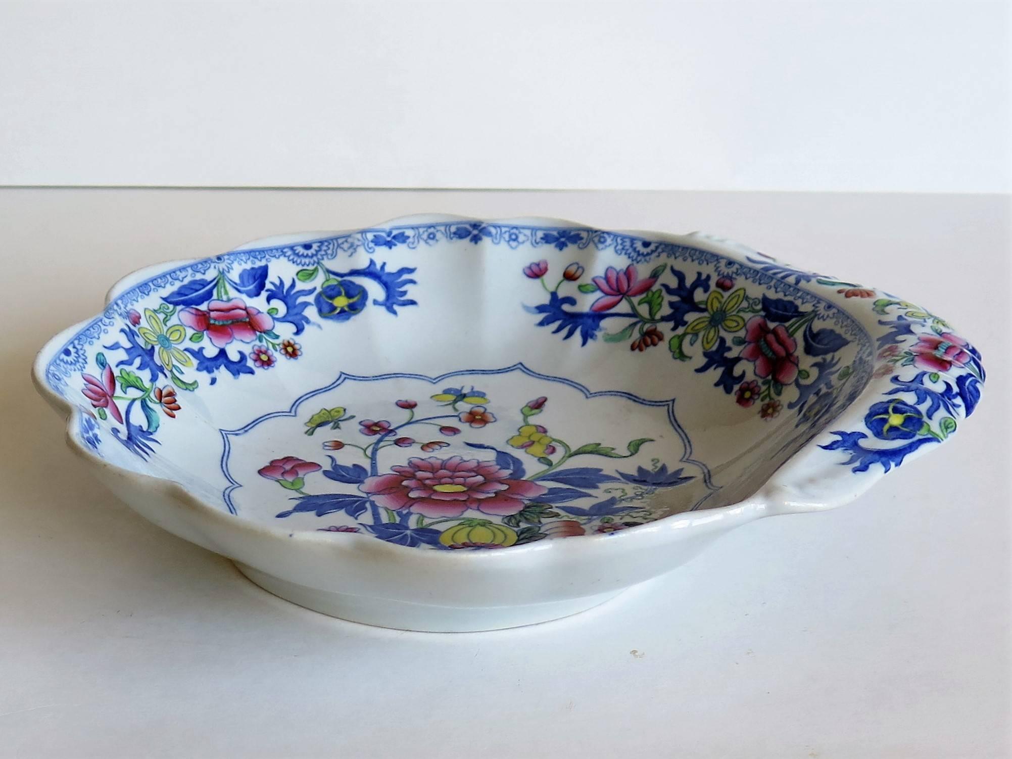 Chinoiserie Georgian Spode Ironstone Shell Dish or Plate Bang Up Pattern No. 2886, Ca 1820 For Sale