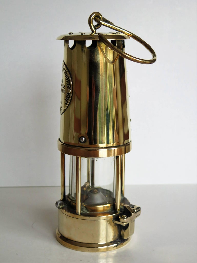Miner's Lamp All Brass Eccles Type 6 Protector Lamp and Lighting Co