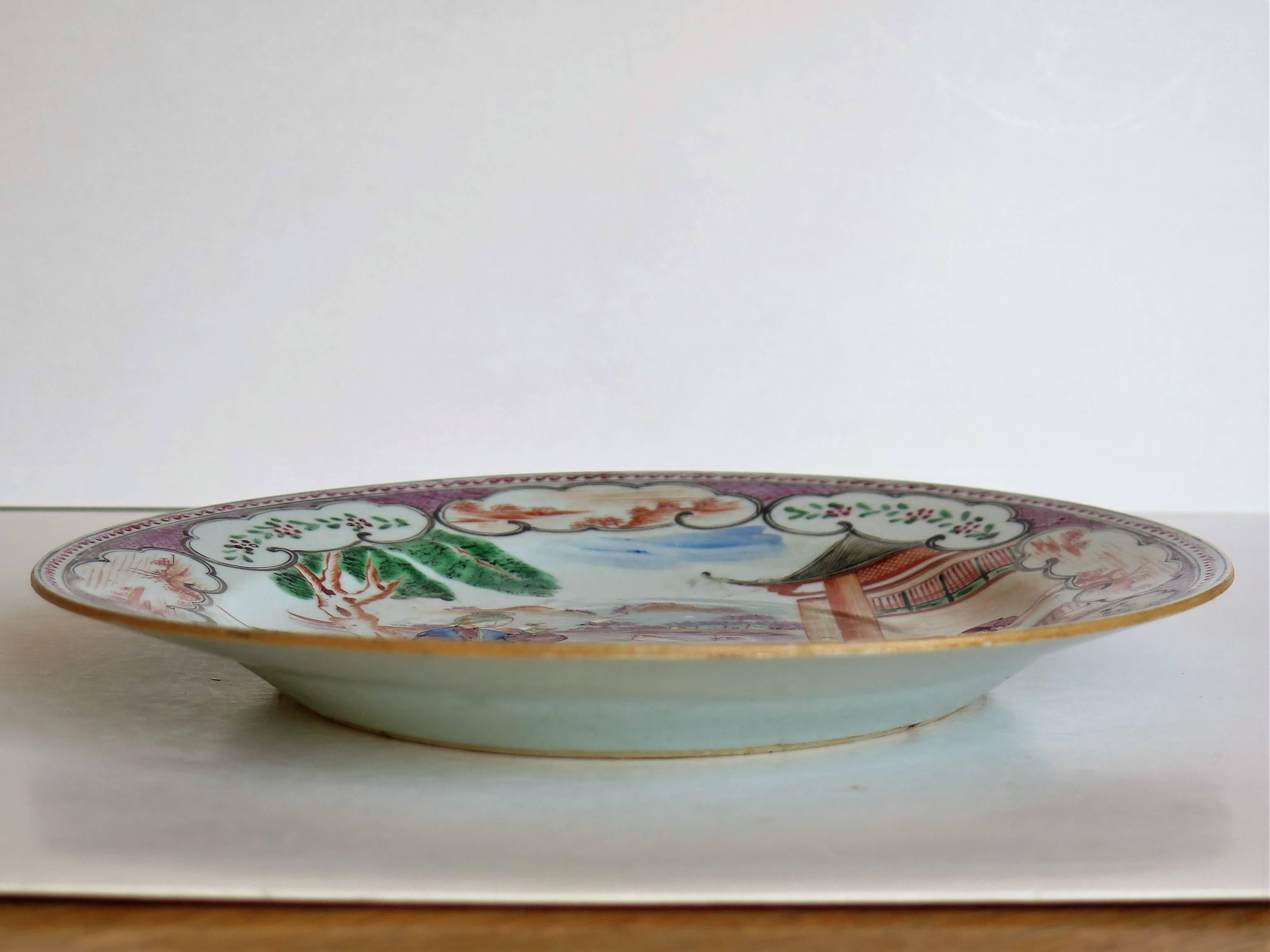 18th Century Chinese Porcelain Plate, Famille Rose, Long Eliza, Qing Qianlong 3