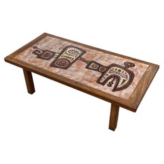 Jacques Poussine Ceramic Coffee Table, circa 1960 N°POUS15