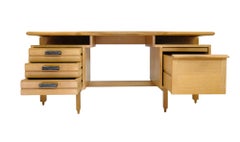 Bureau en chêne et céramique de Guillerme & Chambron, « Votre Maison », vers 1960