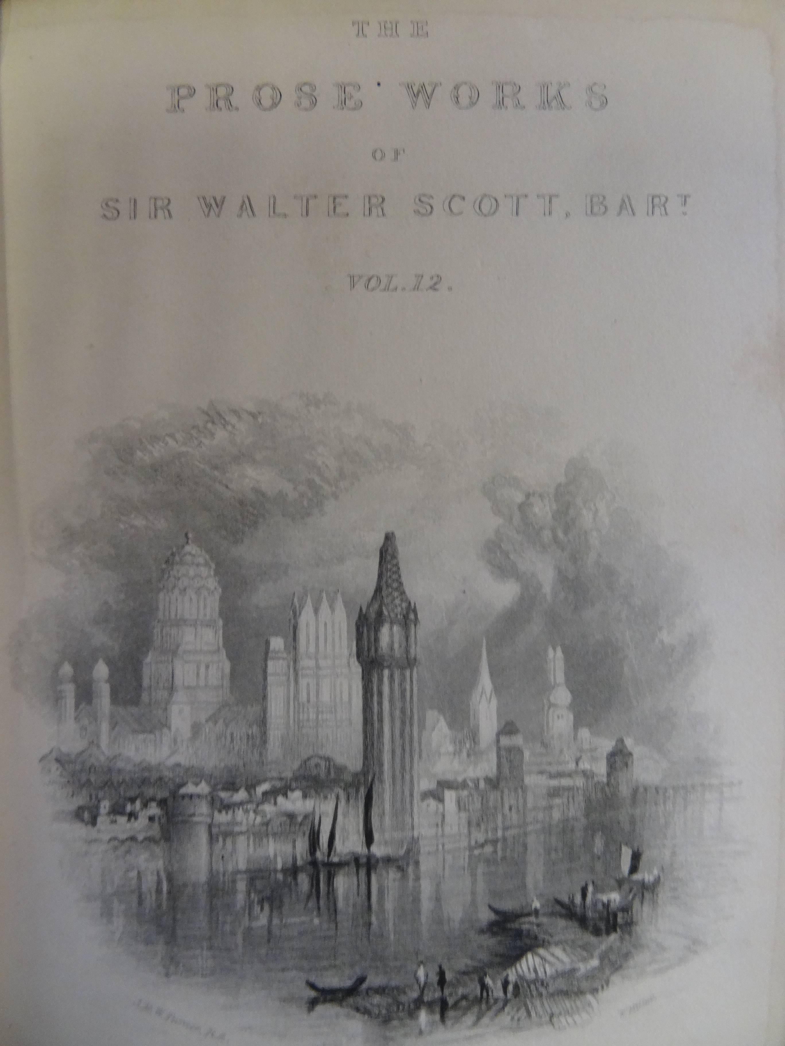 Embossed Part Set Works by Sir Walter Scott, Published by Cadell Edinburgh For Sale