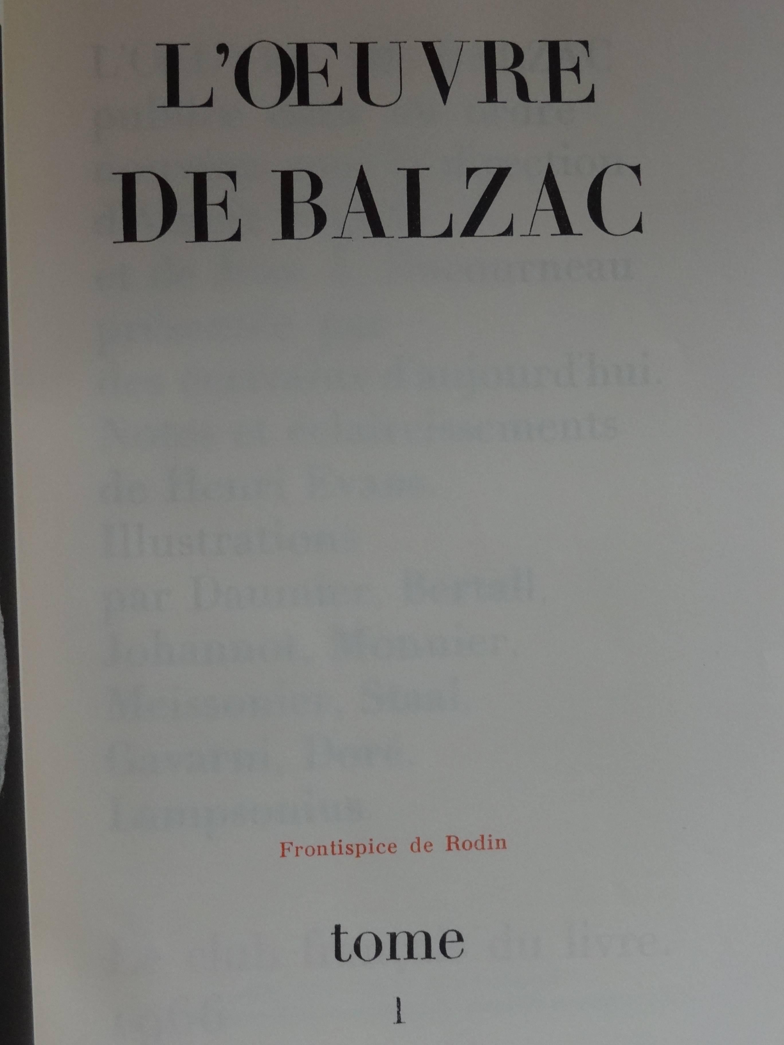 Honore De Balzac Complete Works in French In Excellent Condition For Sale In Leeds, GB