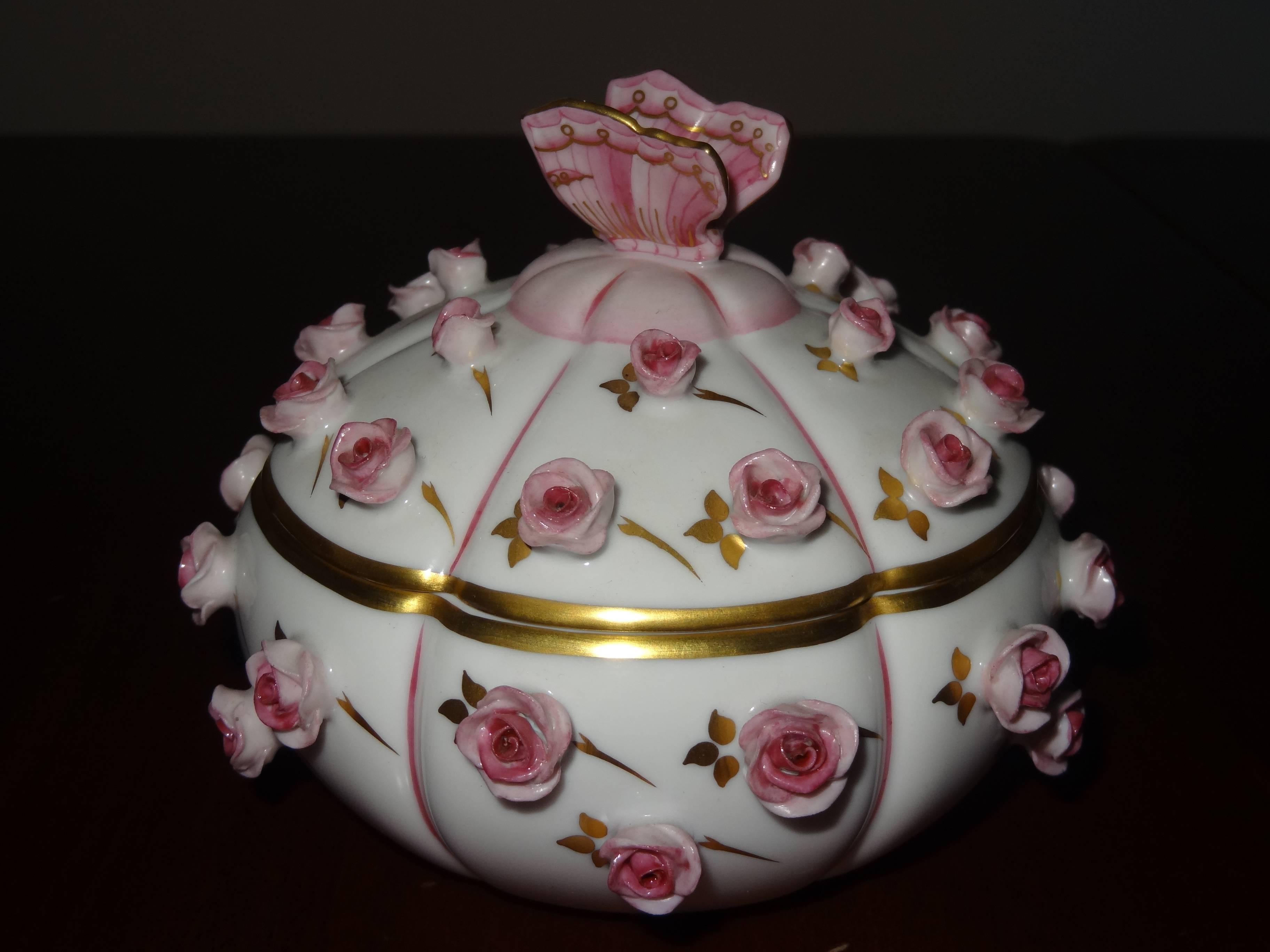 Contemporary Herend Ornamental Bowl and Cover For Sale