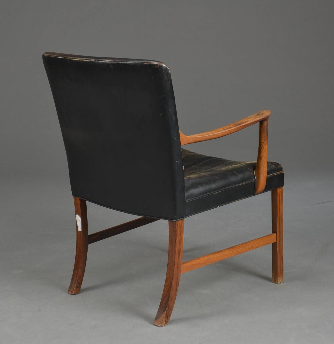 Ole Wanscher Rosewood Armchair In Good Condition For Sale In London, GB