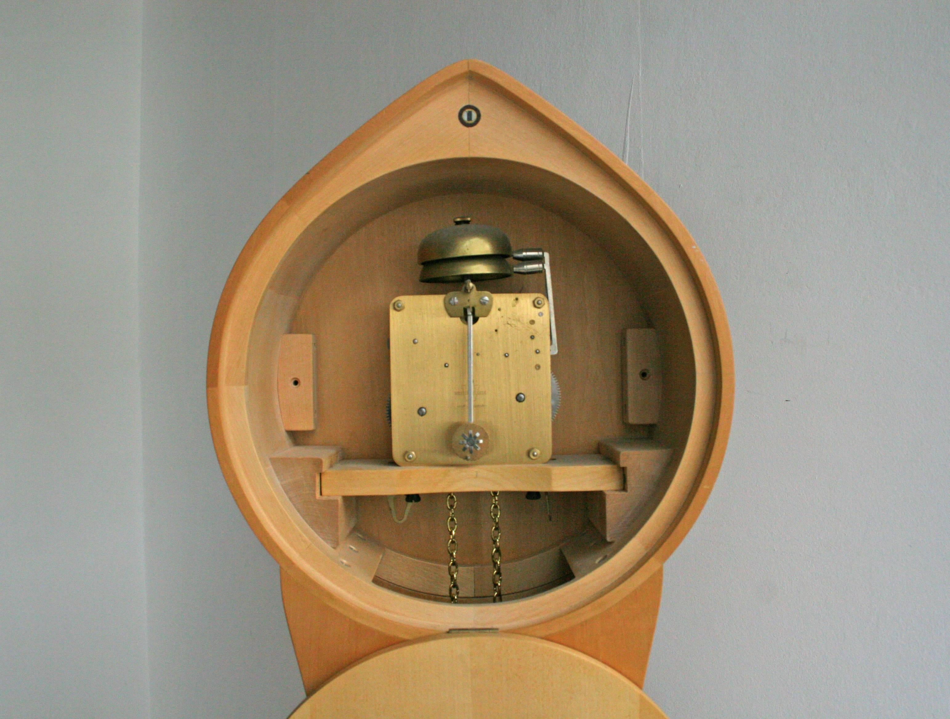 Carl Malmsten Longcase Clock of Birch and Burl Wood For Sale 1