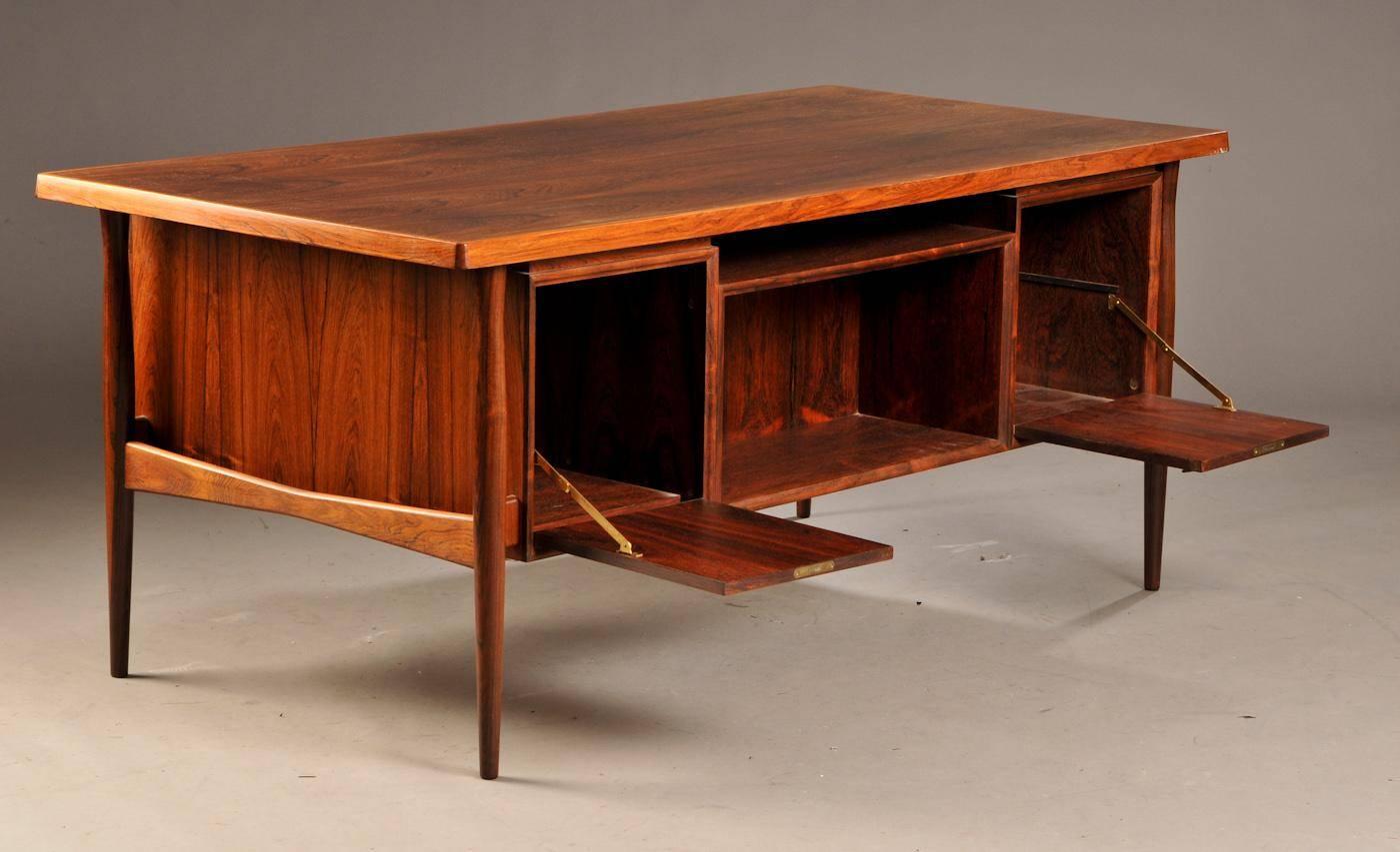 Danish Rosewood Desk Made During 1960s In Excellent Condition For Sale In London, GB