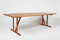 Danish Solid Cherrywood Dining Table with Two Extension Leaves