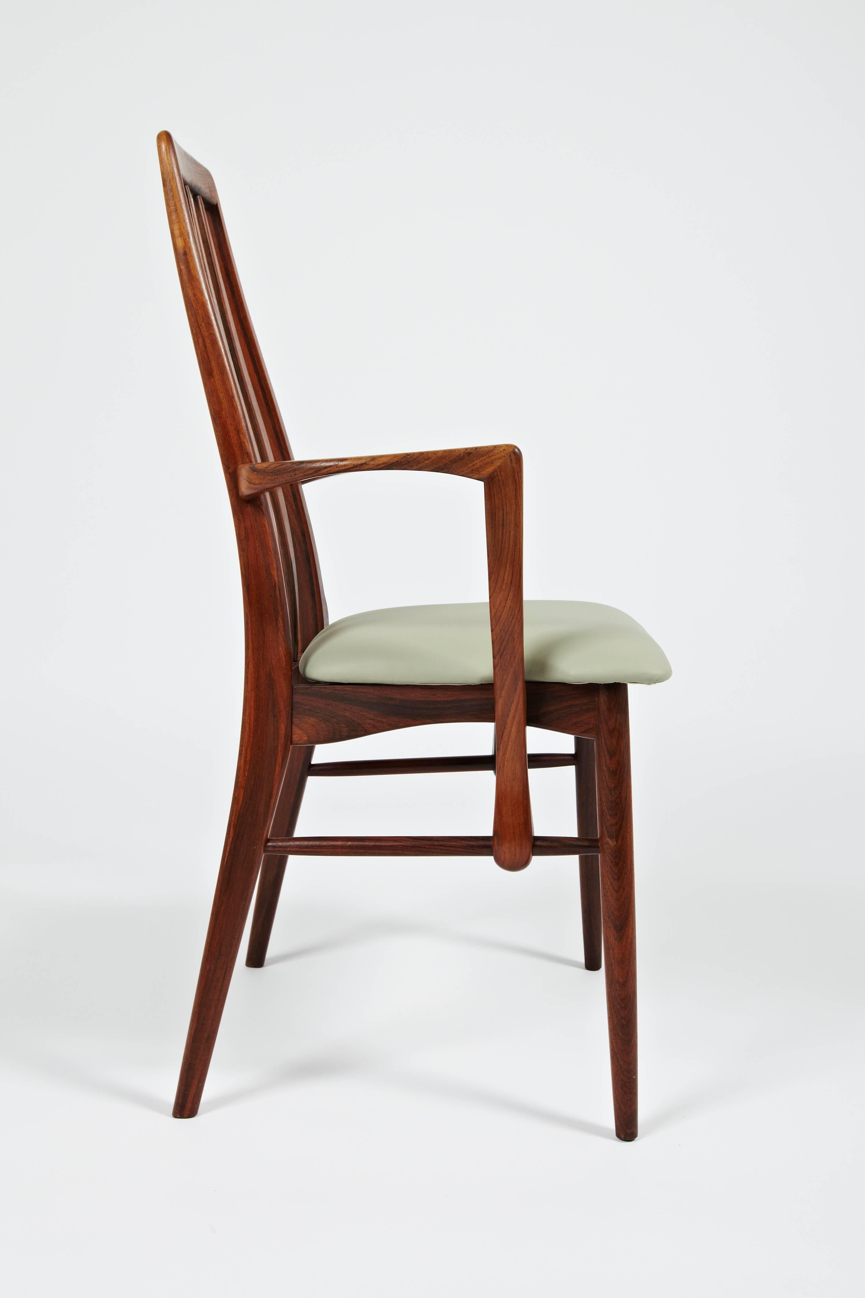 Scandinavian Modern Niels Kofoed Rosewood Dining Chair with Arms, circa 1964 For Sale
