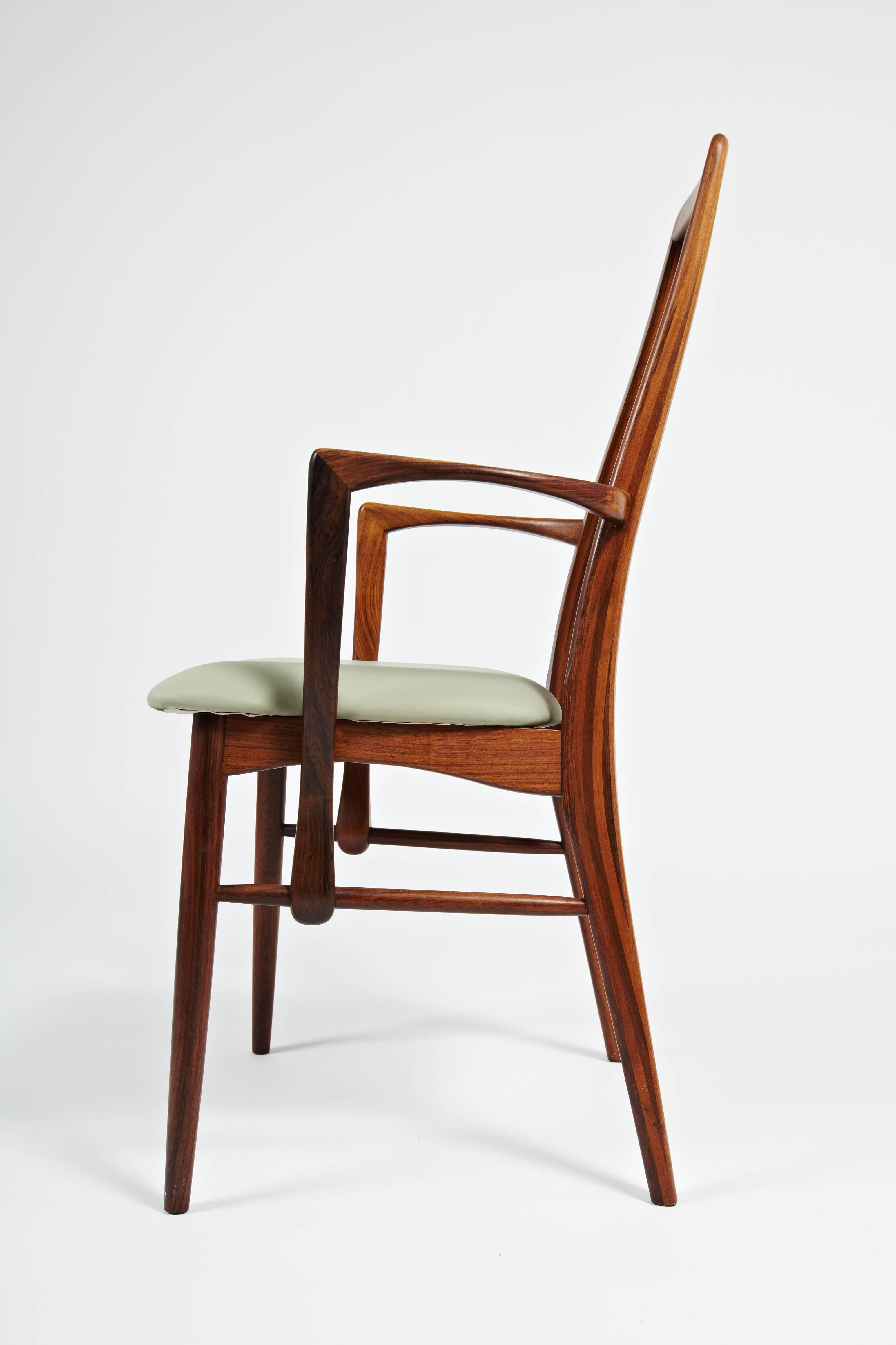 Niels Kofoed Rosewood Dining Chair with Arms, circa 1964 For Sale 2