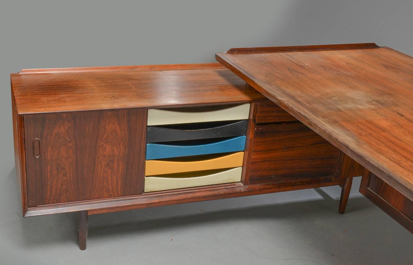 Scandinavian Modern Arne Vodder Rosewood Desk and Sideboard Made by Sibast, circa 1960 For Sale