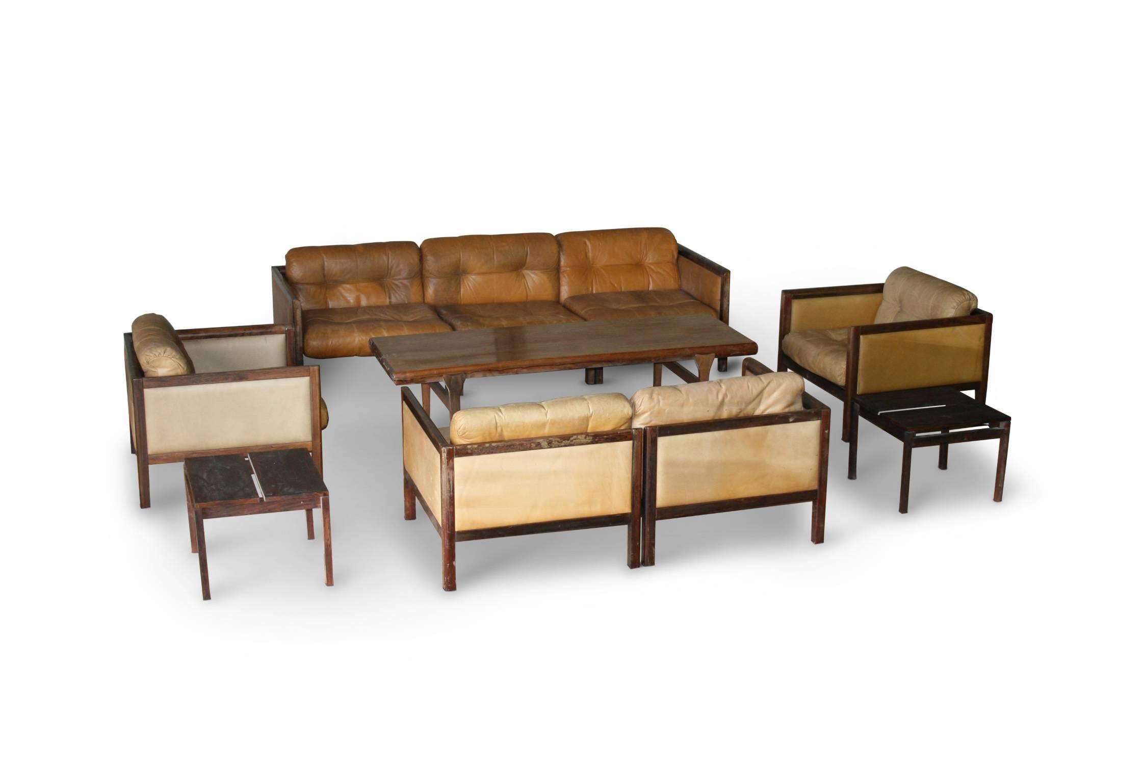 Illum Wikkelso Prototype Sofa Suite Made of Rosewood, circa 1968 In Excellent Condition For Sale In London, GB