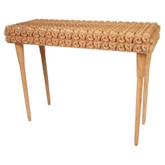 Handcrafted Solid Wood Console Table w/ Sculptural Knot - Modern Entryway Accent