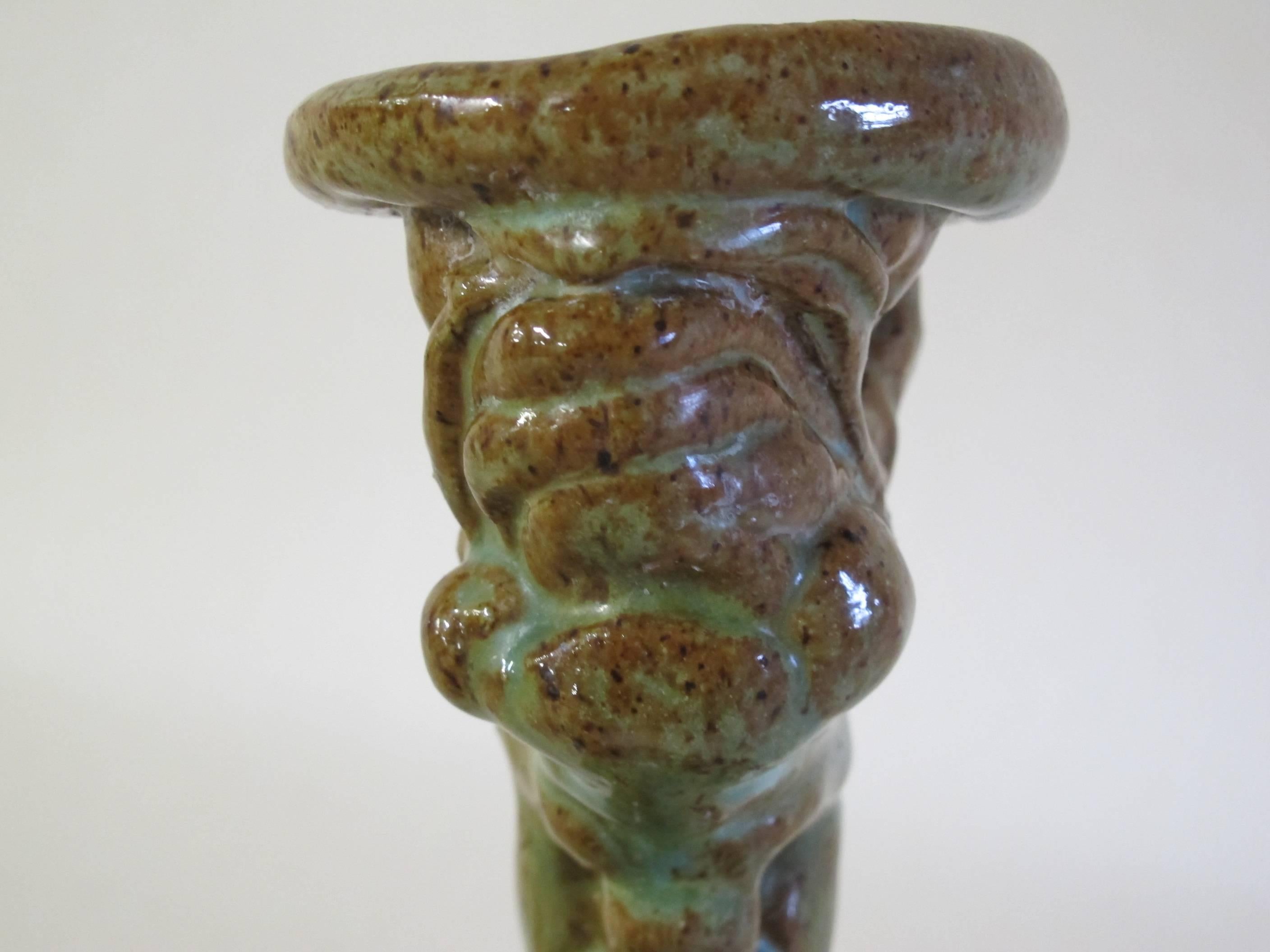 Ceramic Candleholder of a Mythological Creature by Herman Heuff, 1936 In Excellent Condition In Amstelveen, NL