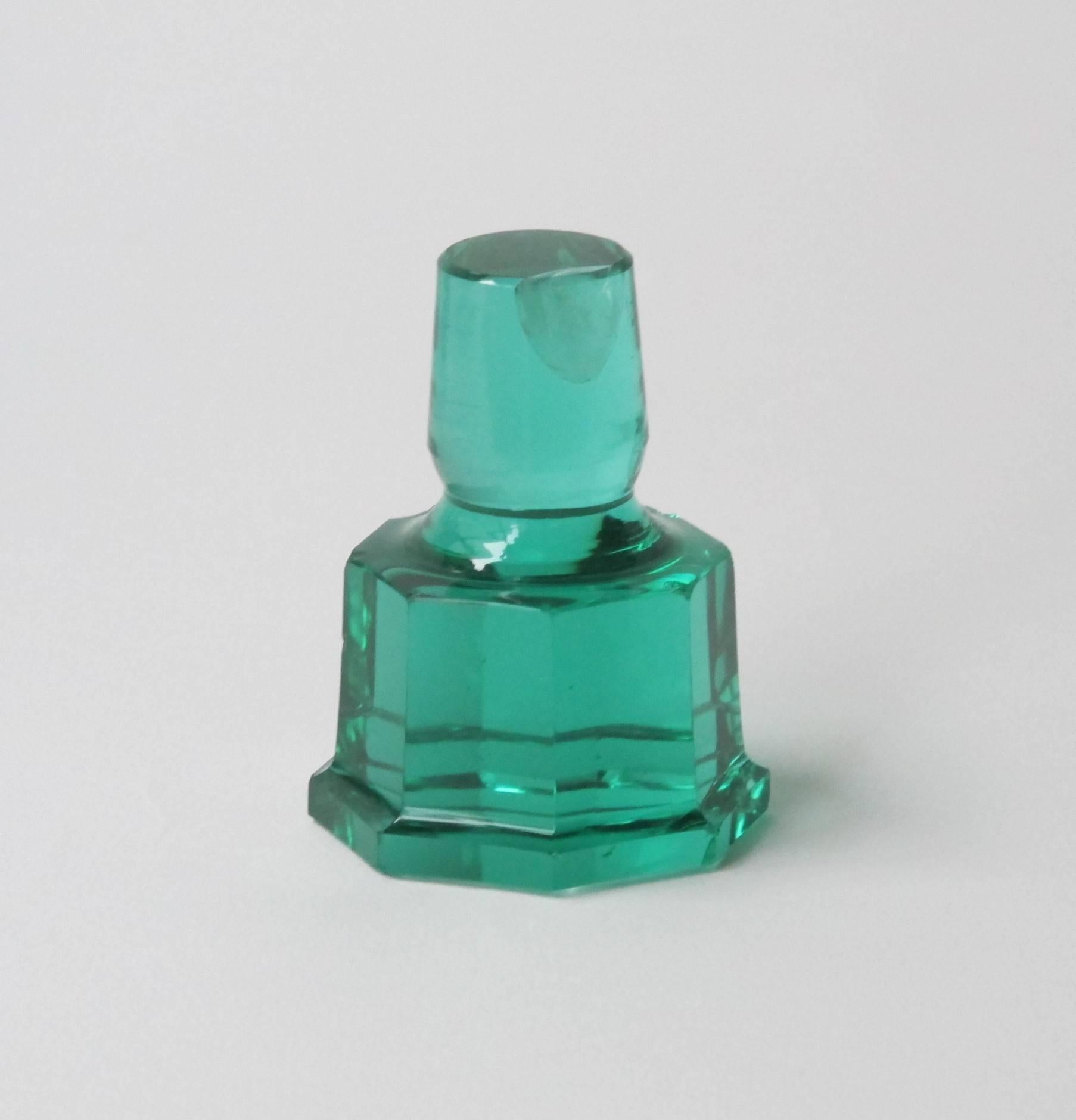 Glass A.D. Copier, Sea-Green Whisky Carafe Set, Glasfabriek Leerdam, 1927 For Sale
