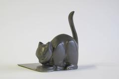 Two Art Deco Cat Bookends, designed by Chris van der Hoef for Gero, 1933