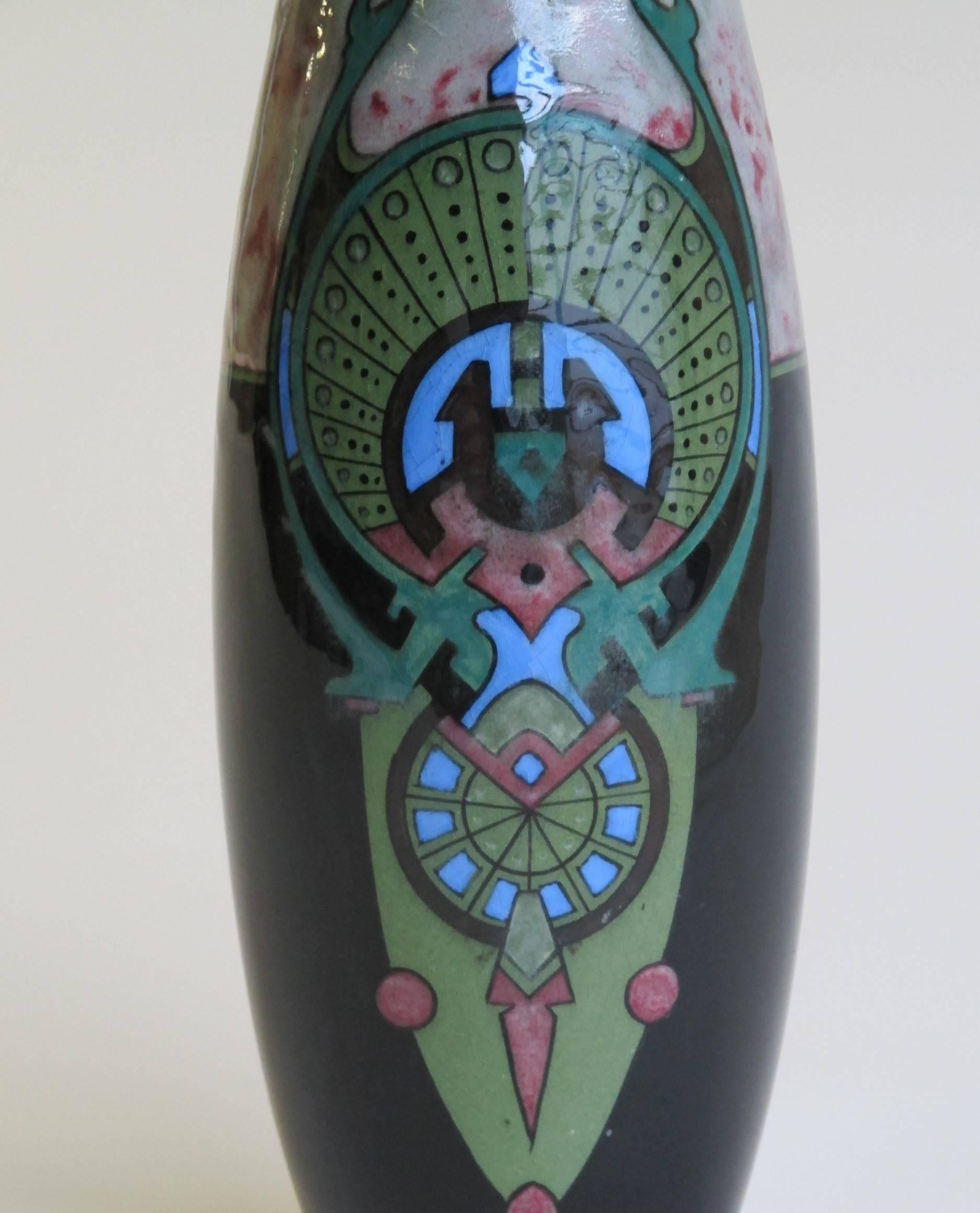 Early 20th Century Dutch Art Nouveau Vase by Henri Breetvelt for Porceleinfabriek 'De Kroon' For Sale