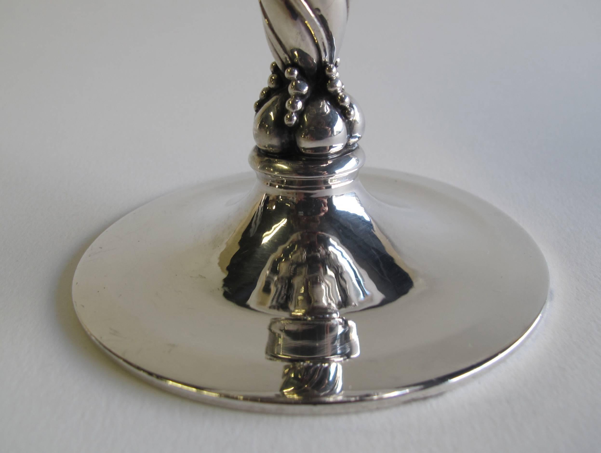 Sterling Silver Tazza, Designed by Georg Jensen in 1918, Executed 1925-1932 In Excellent Condition For Sale In Amstelveen, NL