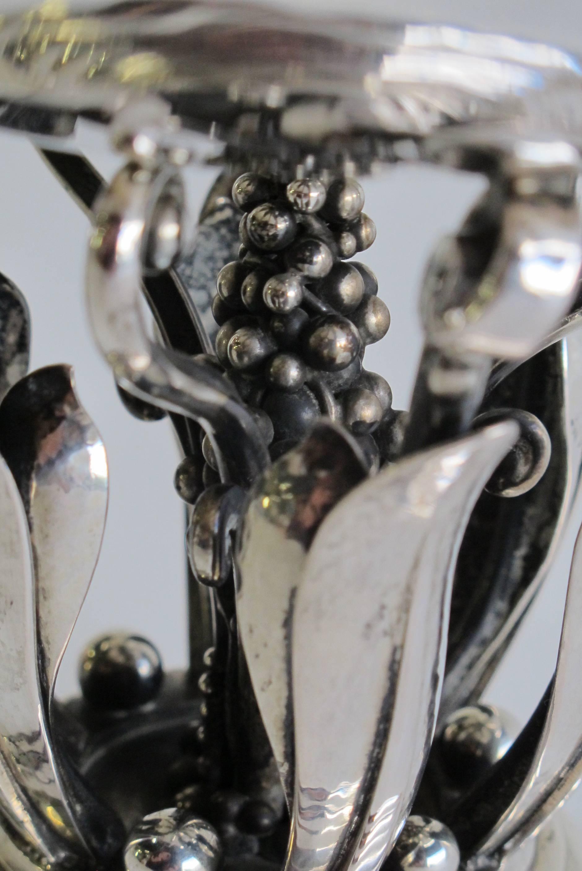 Modern Large Silver Centrepiece ‘Model 196’ Designed by Johan Rohde for Georg Jensen For Sale