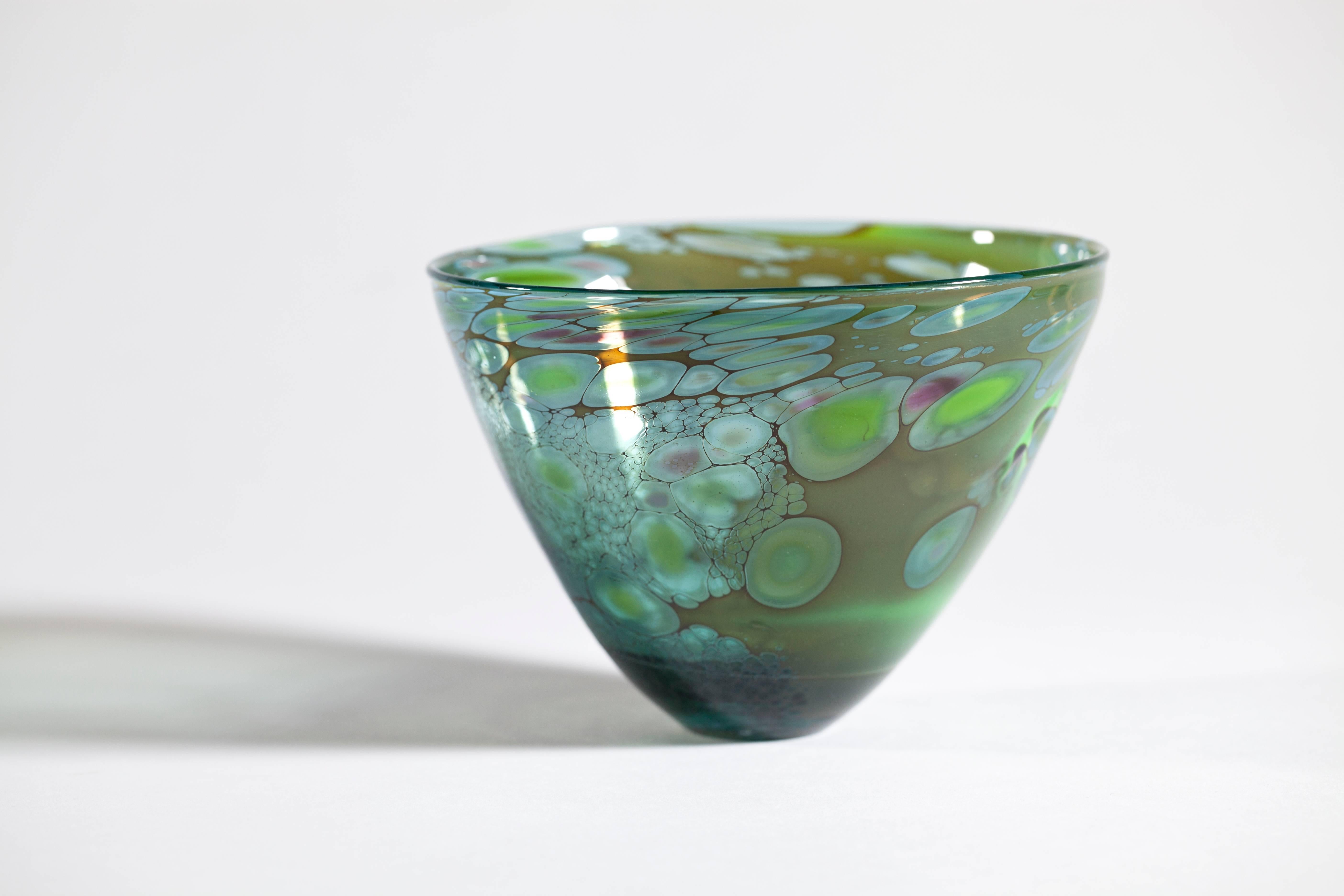 Modern Unique Art Glass Bowl by Willem Heese, Executed by De Oude Horn