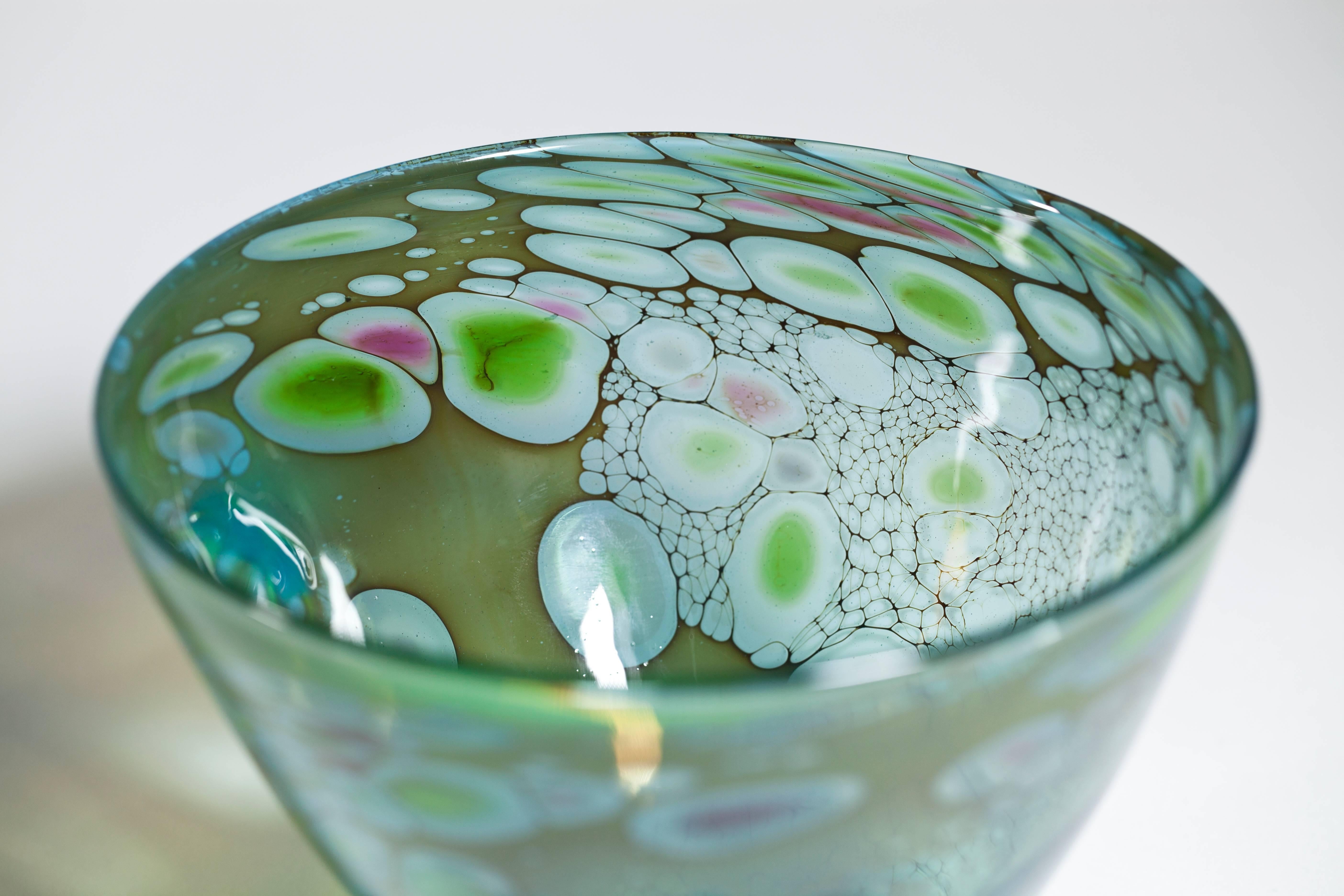 Dutch Unique Art Glass Bowl by Willem Heese, Executed by De Oude Horn