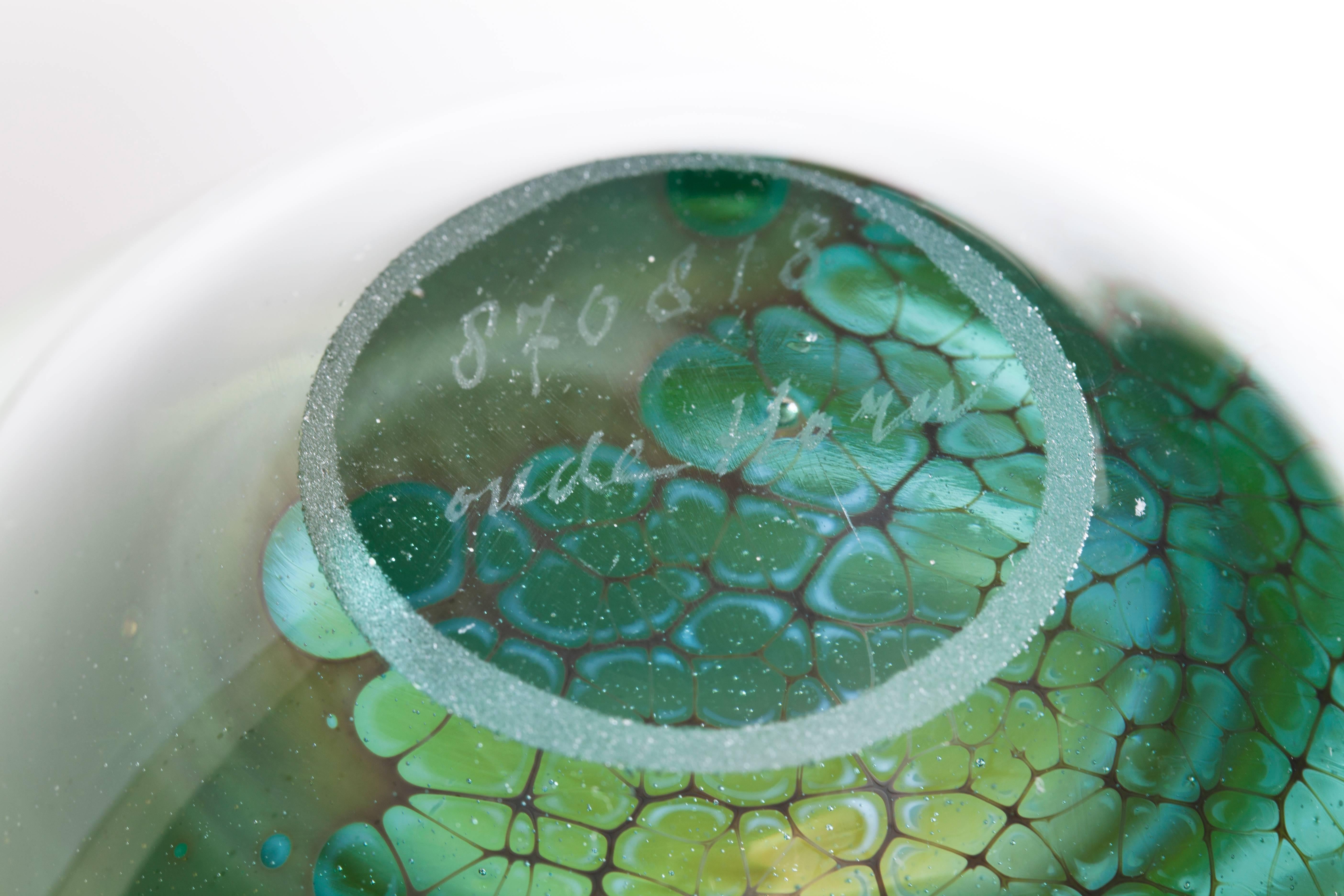 Unique Art Glass Bowl by Willem Heese, Executed by De Oude Horn 4