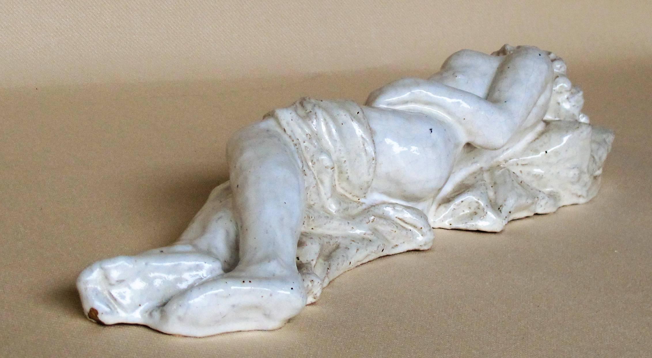 Hildo Krop, Unique Ceramic Laying Female figure For Sale 2