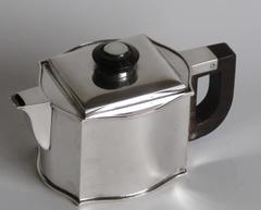 Art Deco Silver Teaset 'Nicole' by Philippe Wolffers, Brussel, 1930s