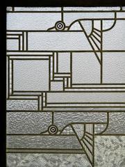 De Stijl Glass Panel with Flying Birds by Kees Kuiler