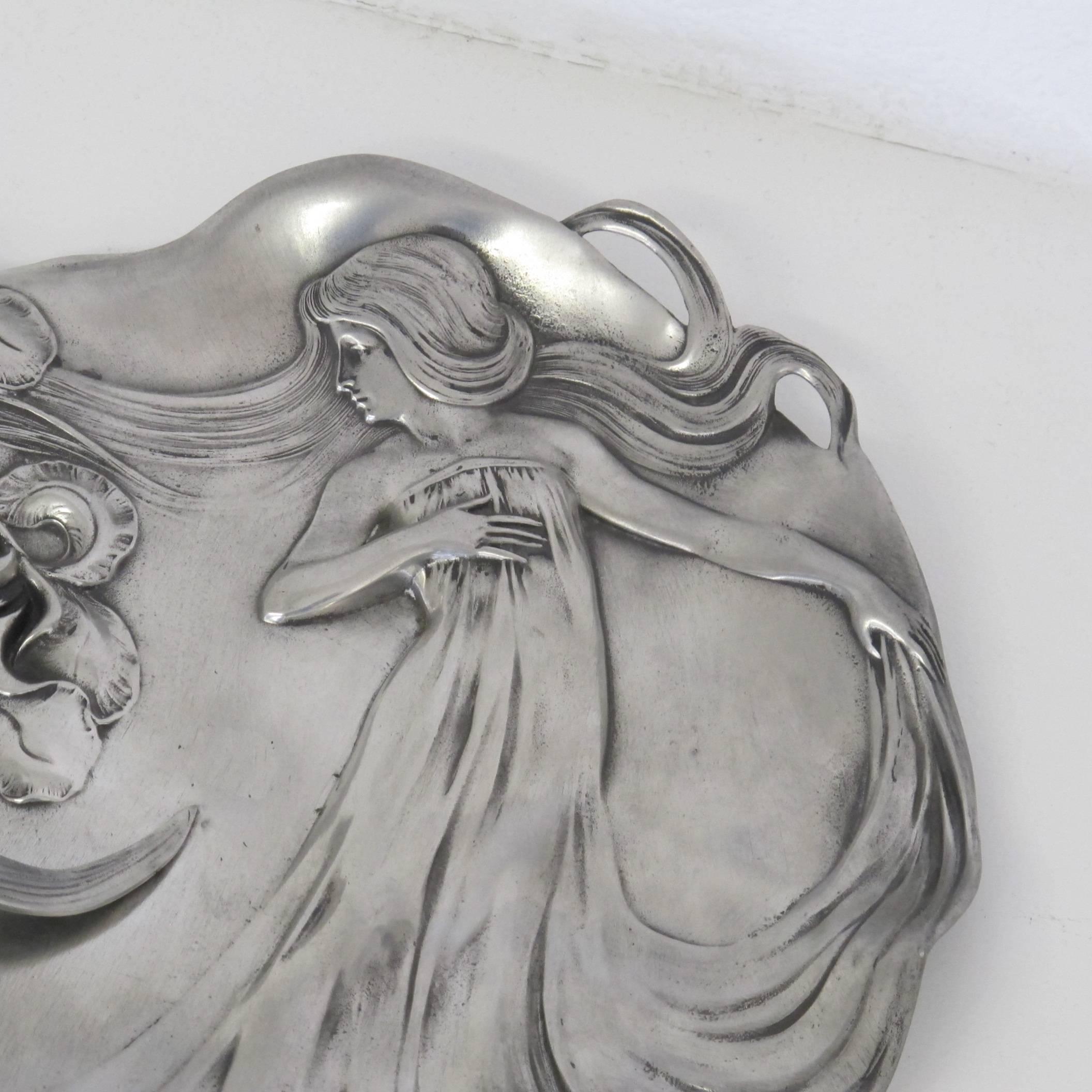 20th Century Art Nouveau Pewter Dish by Achille Gamba