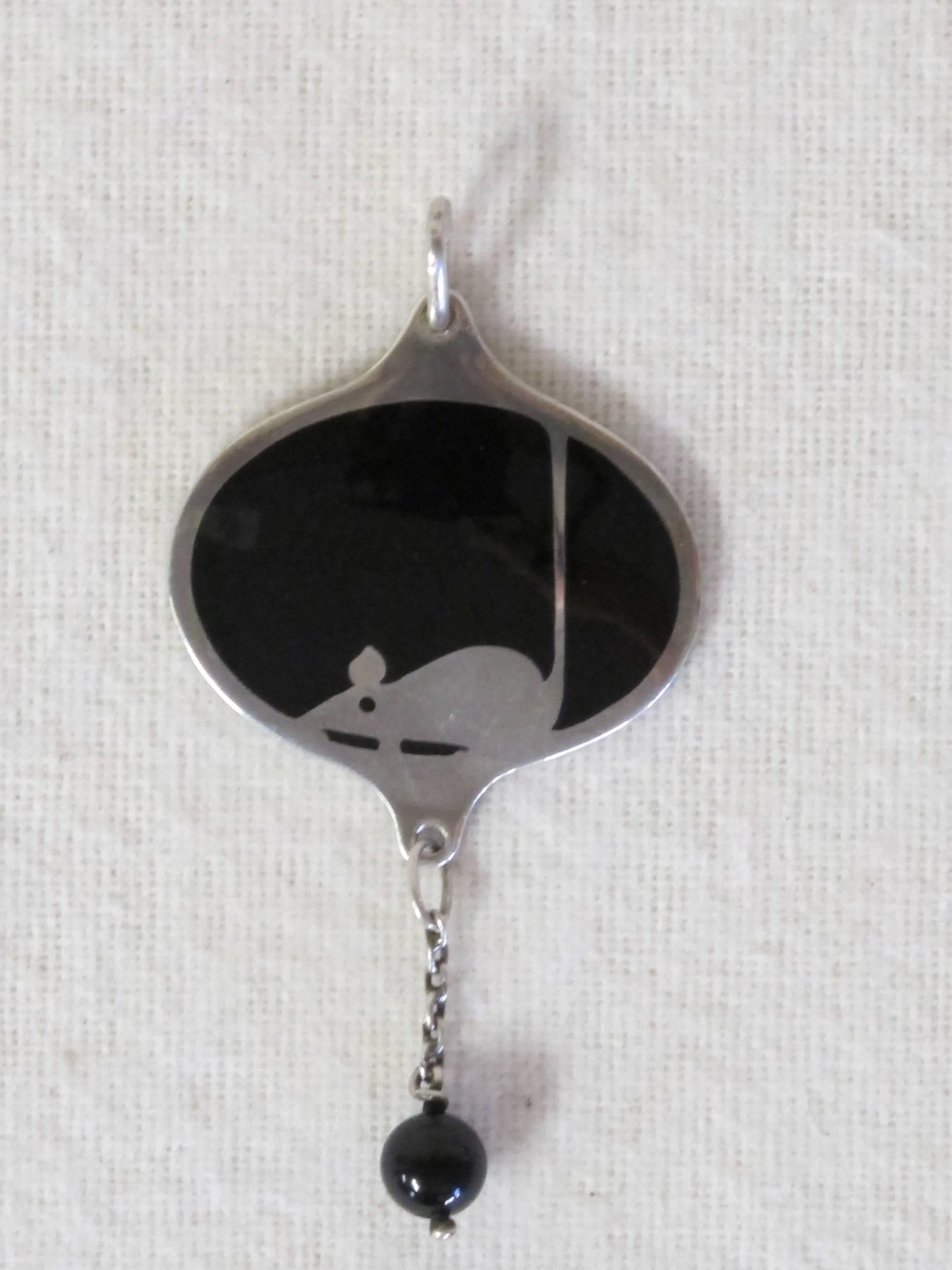 Early 20th Century Koloman Moser for Wiener Werkstatte, Art Nouveau Silver Mouse Pendant, 1904 For Sale