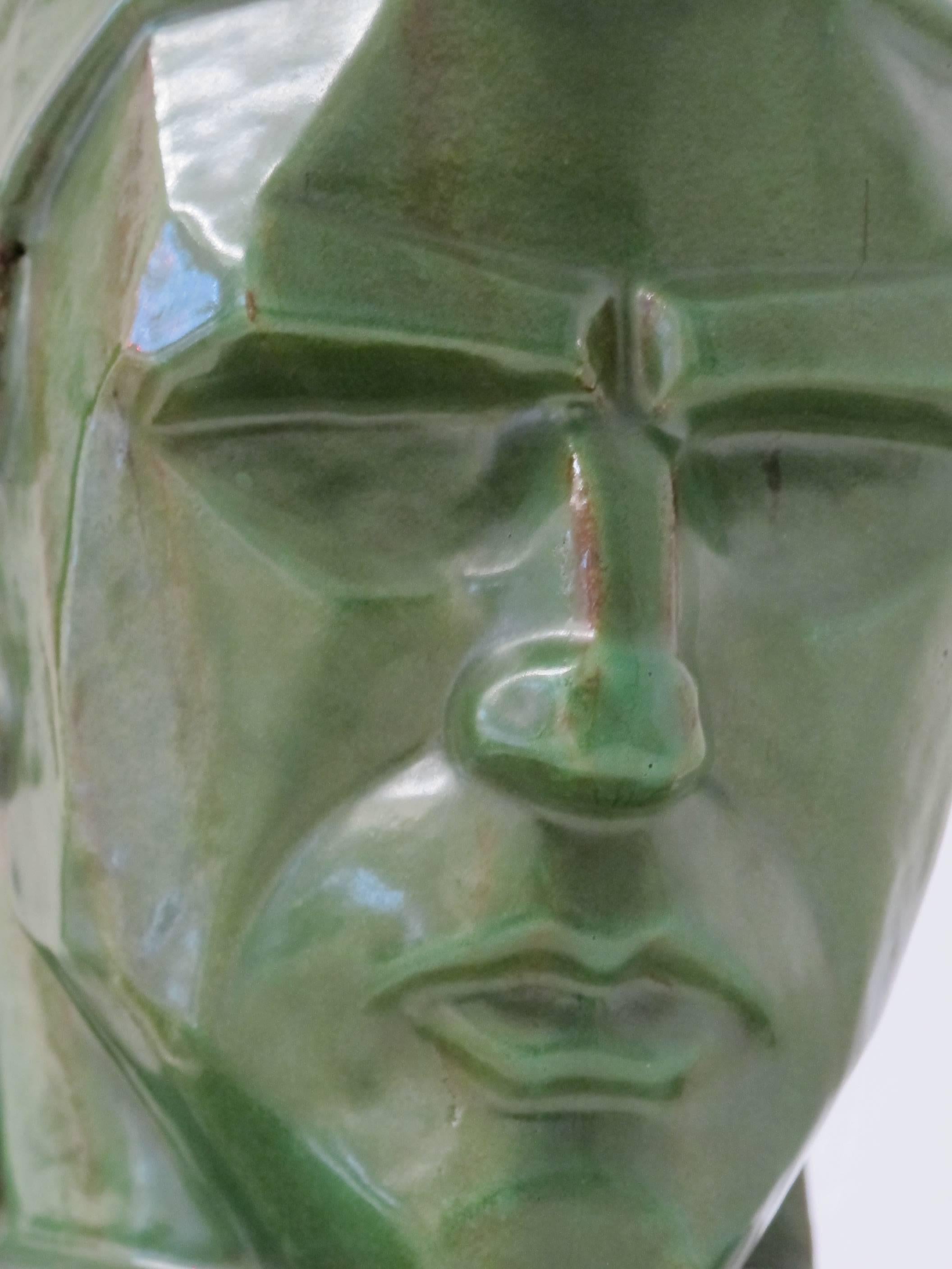 Ceramic Art Deco Sculpture 'Thinking' ('Het Denken') by Willem Coenraad Brouwer