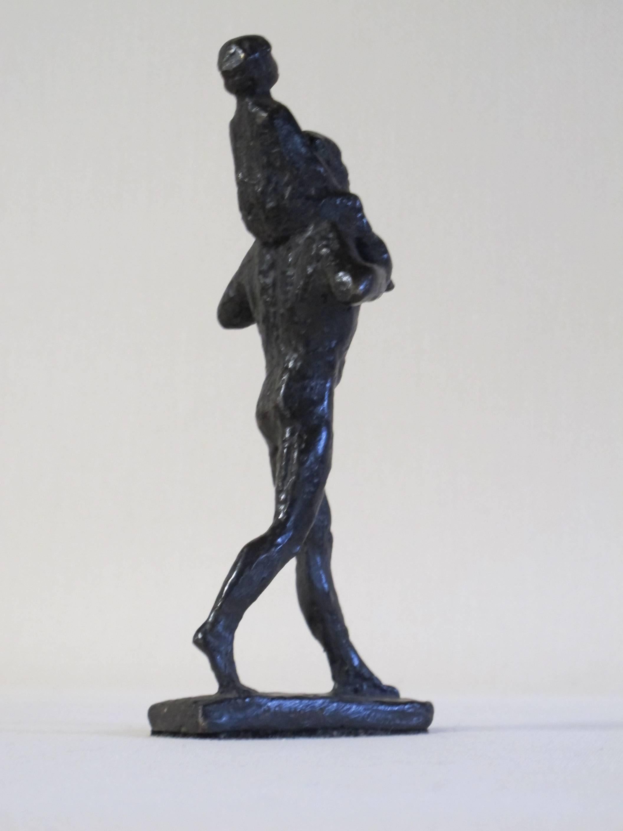 Modern Man and Child, Bronze Sculpture by Pieter d'hont, 1963