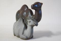 Stoneware Sculpture of Two Dromedary / Camels by Emy Roeder, 1952