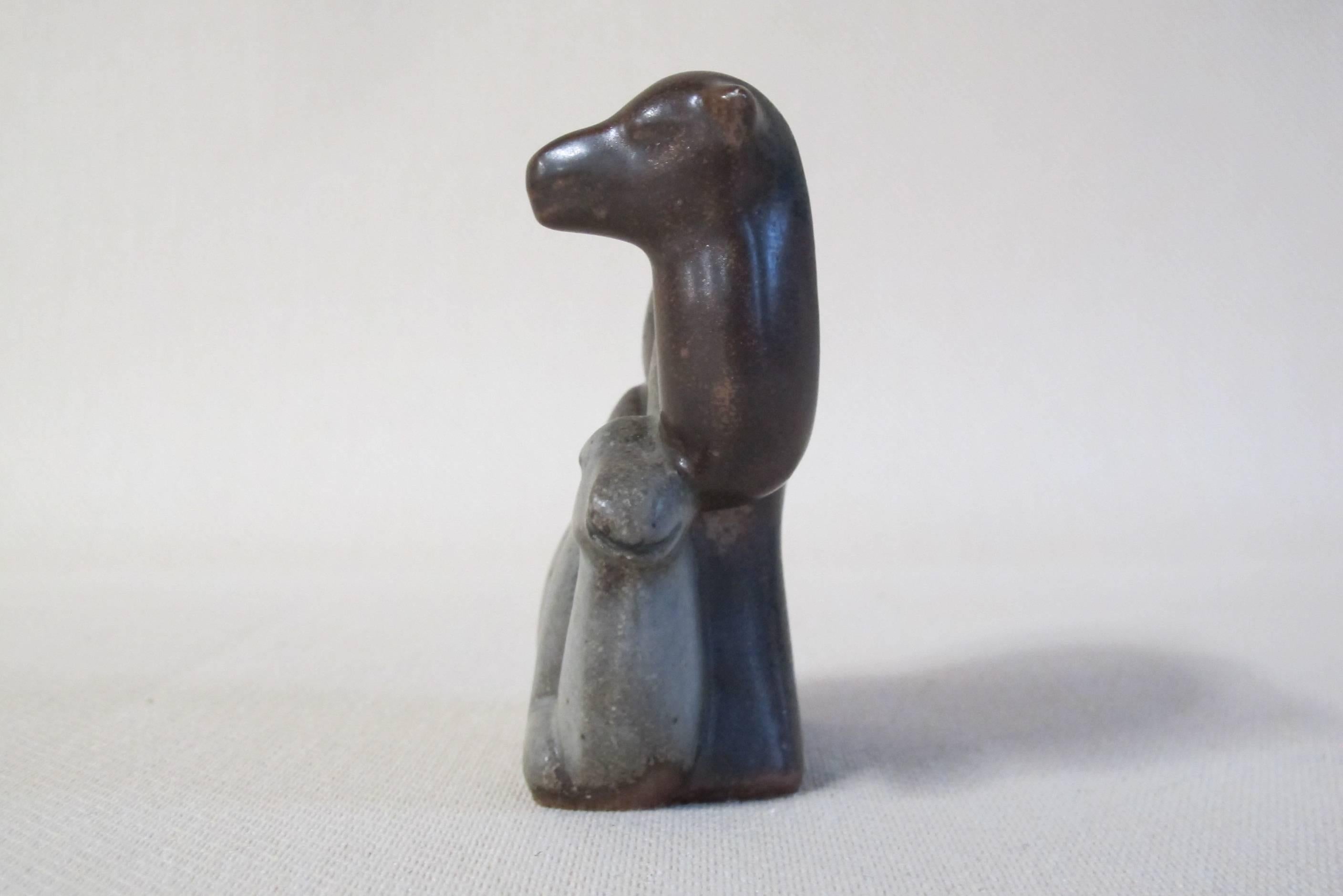 Mid-Century Modern Stoneware Sculpture of Two Dromedary / Camels by Emy Roeder, 1952 For Sale