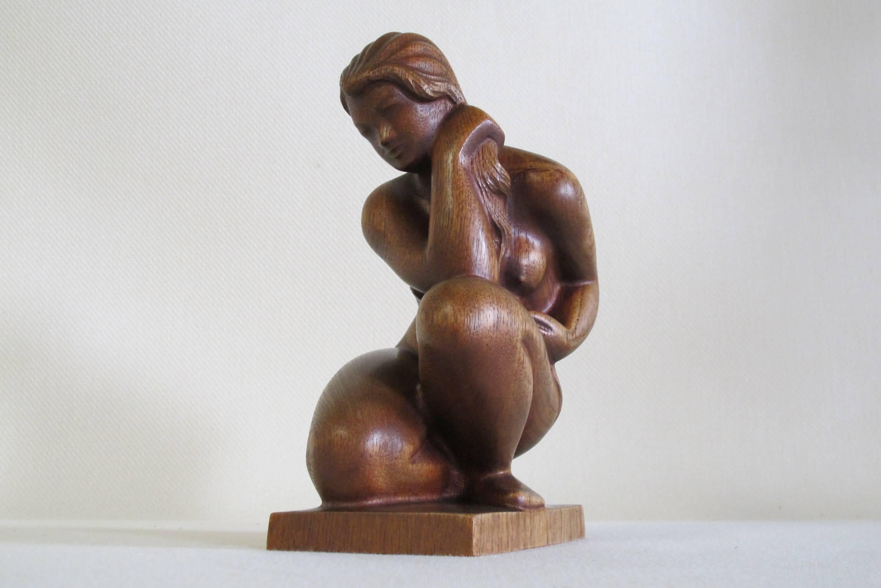 Danish Kurt Harald Isenstein, 'Nude Seated Woman, ' Sculpture