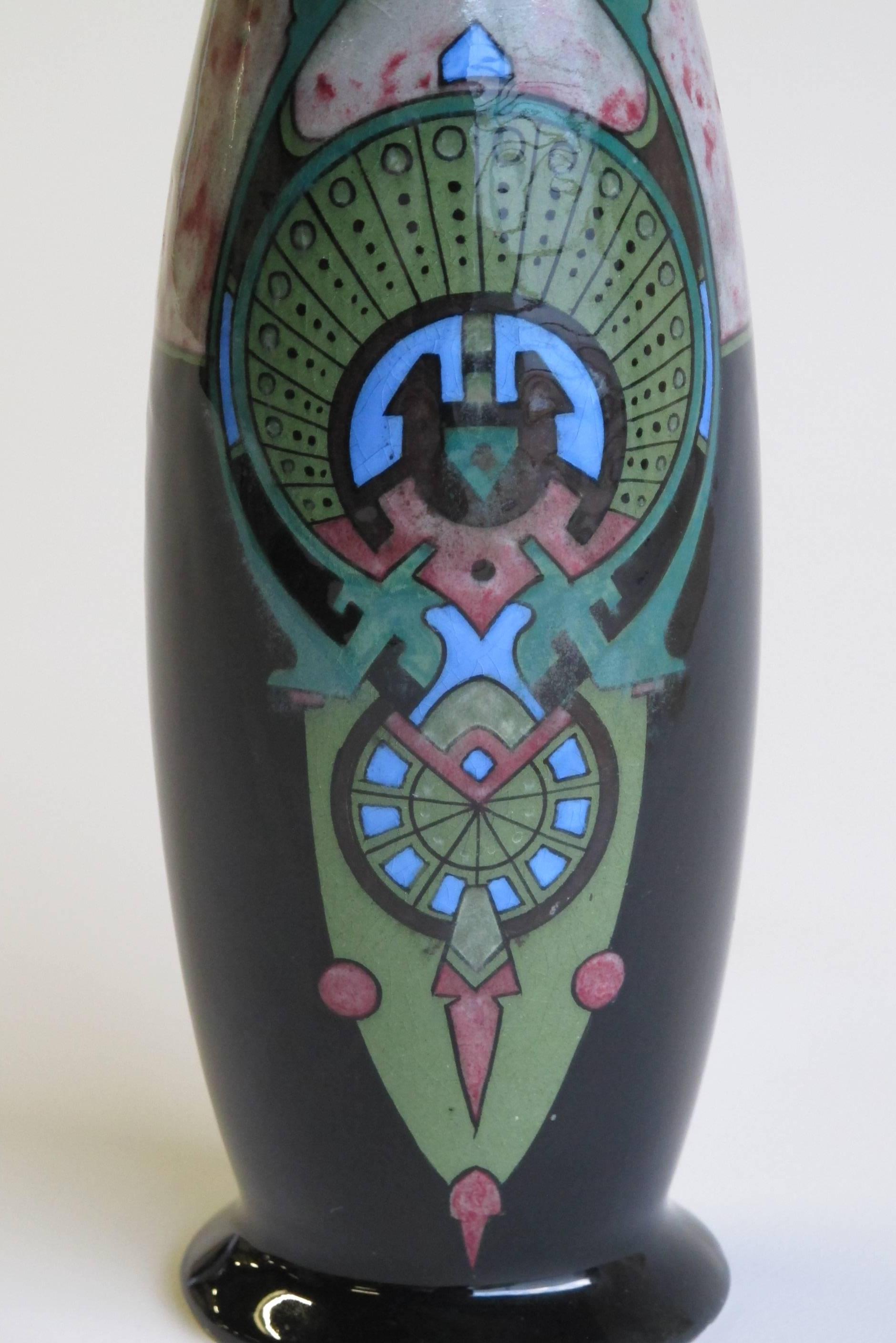 Dutch Art Nouveau Vase by Henri Breetvelt for Porceleinfabriek 'De Kroon' In Excellent Condition For Sale In Amstelveen, NL