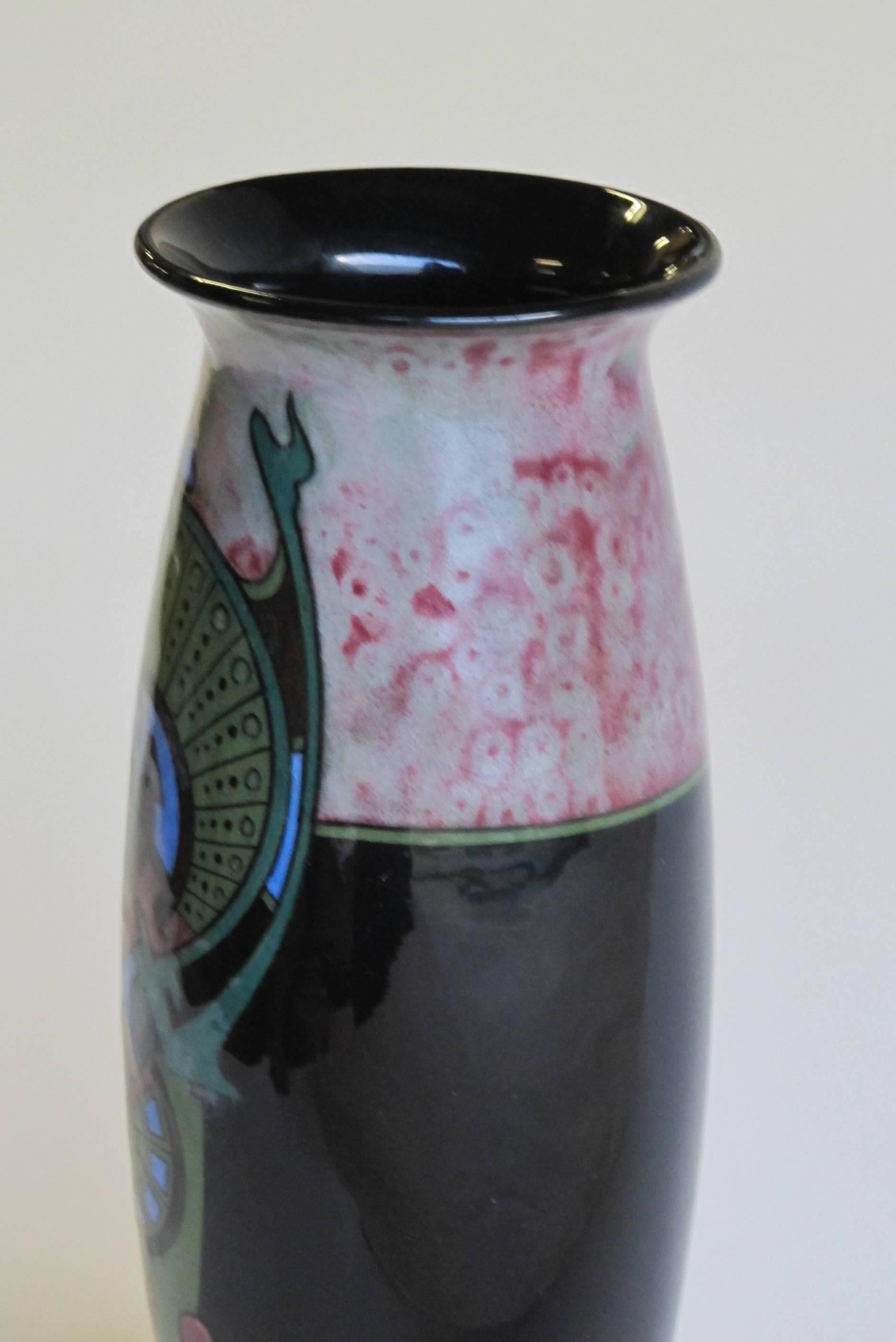 Earthenware Dutch Art Nouveau Vase by Henri Breetvelt for Porceleinfabriek 'De Kroon' For Sale