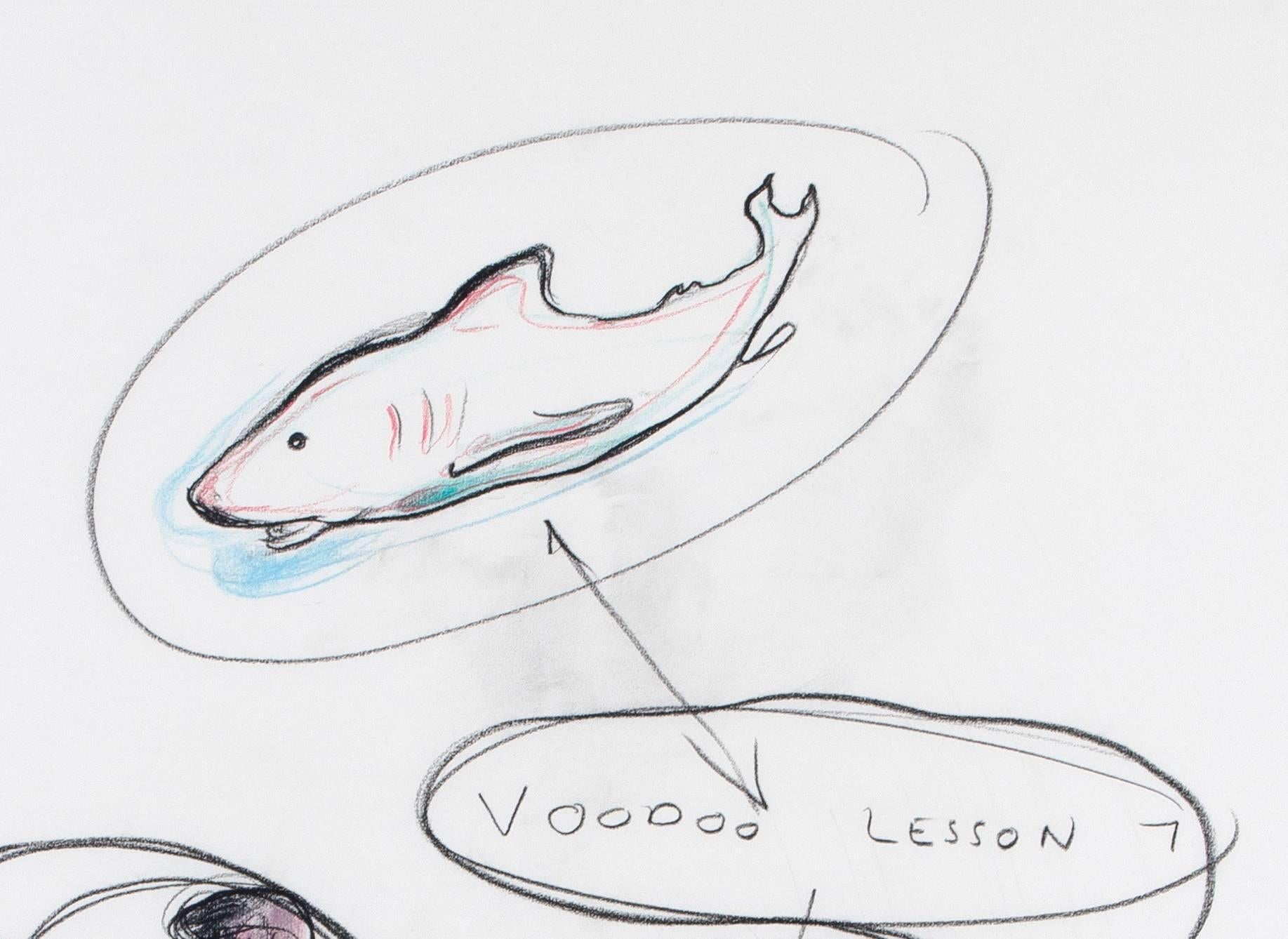 Post-Modern Bjarne Melgaard, 'Voodoo Lesson, ' Pastel on Paper, 1997