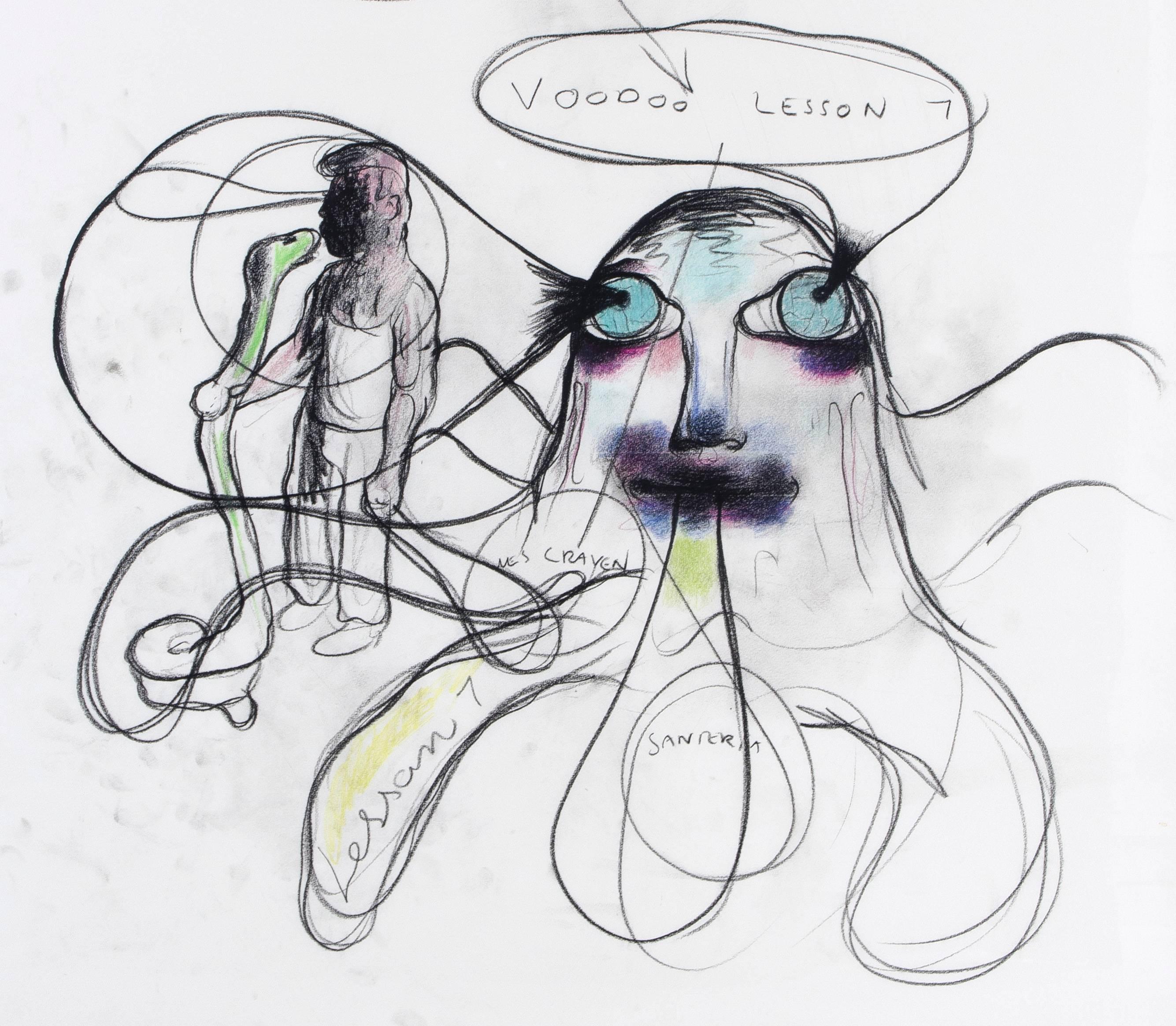 Bjarne Melgaard, 'Voodoo Lesson, ' Pastel on Paper, 1997 In Excellent Condition In Amstelveen, NL