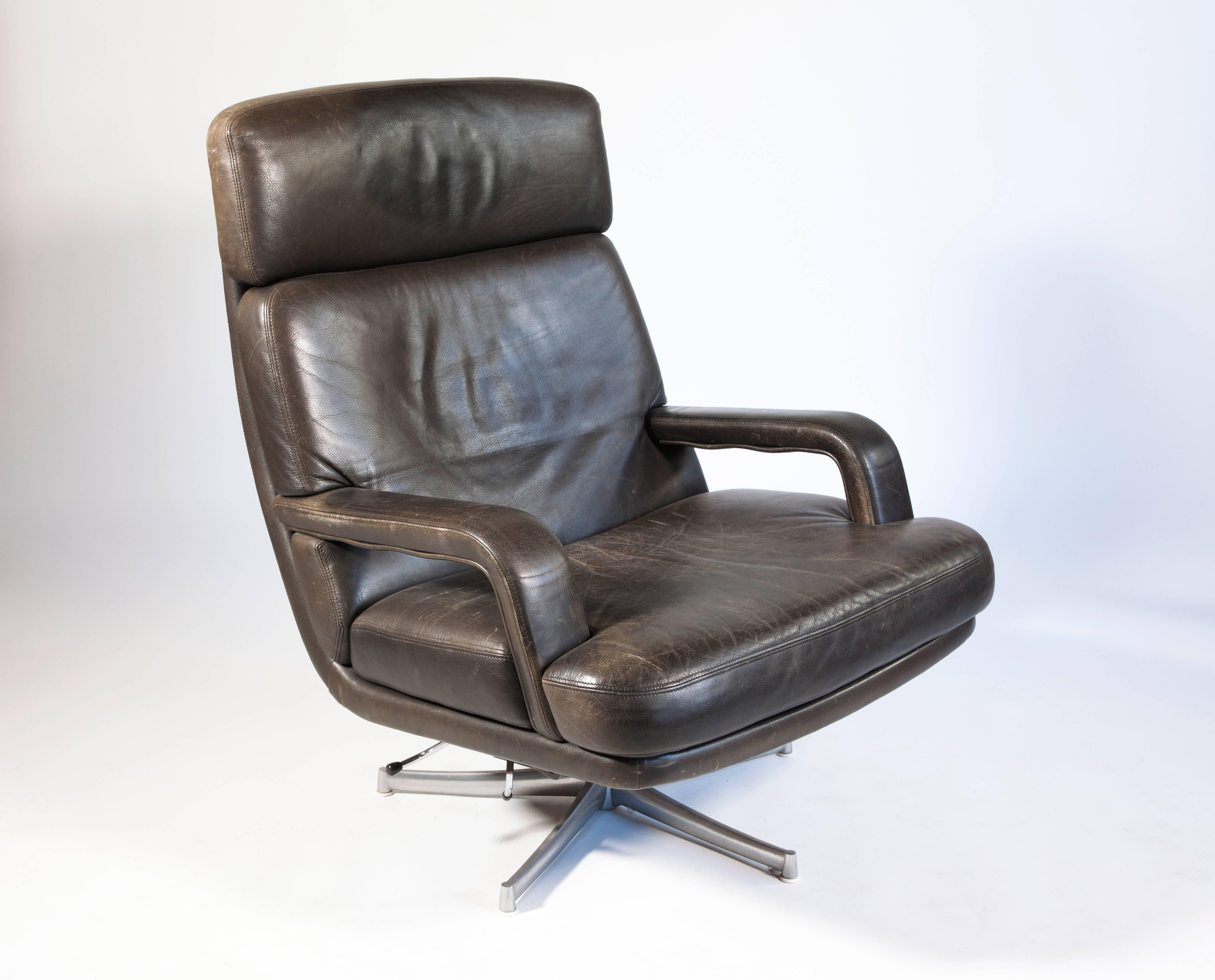 Leather Lounge Chair 'Don' by Bernd Münzebrock for Walter Knoll, 1970s In Excellent Condition For Sale In Amstelveen, NL
