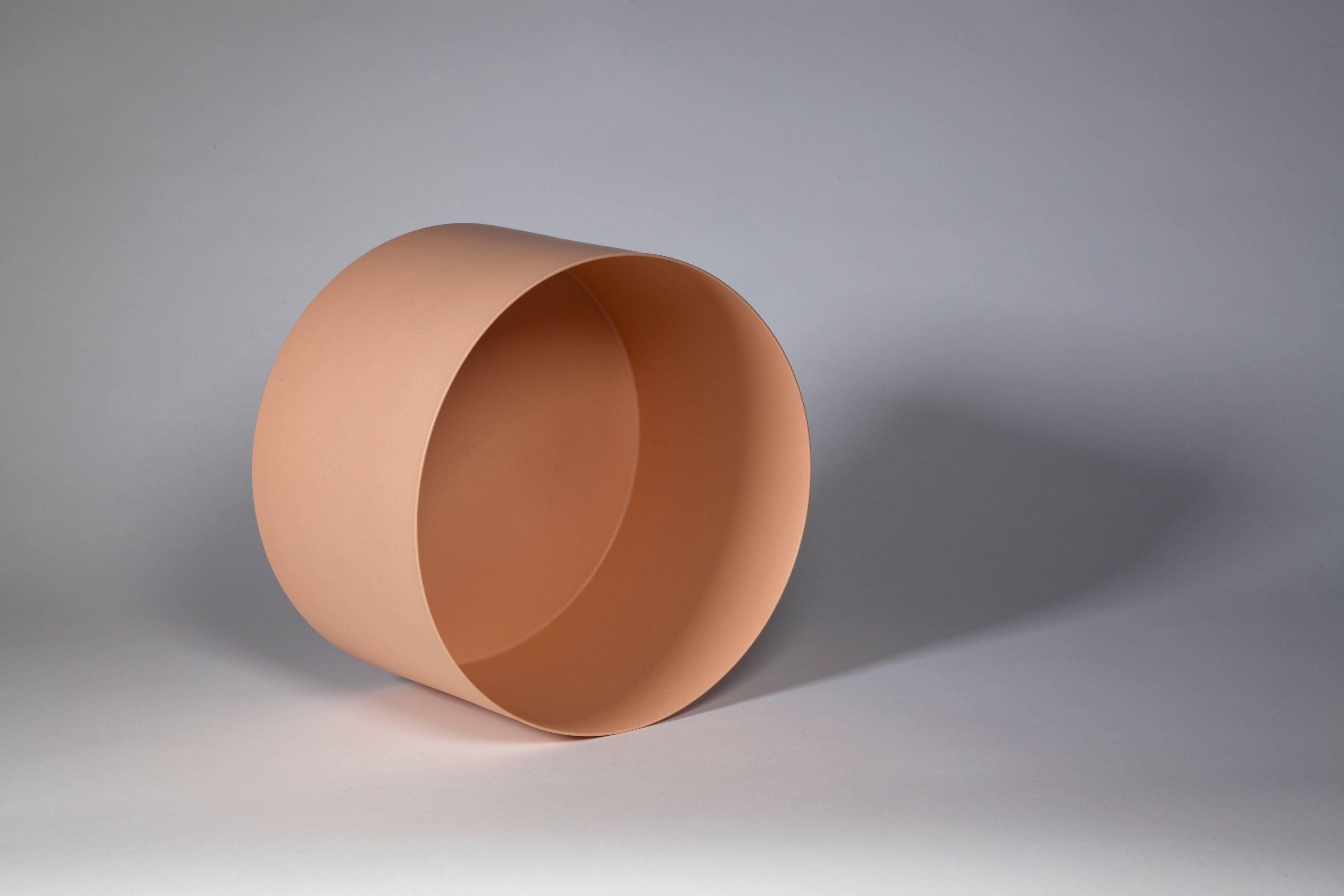 Dutch Salmon Pink Bowl, Glazed Stoneware, One-Off by Geert Lap