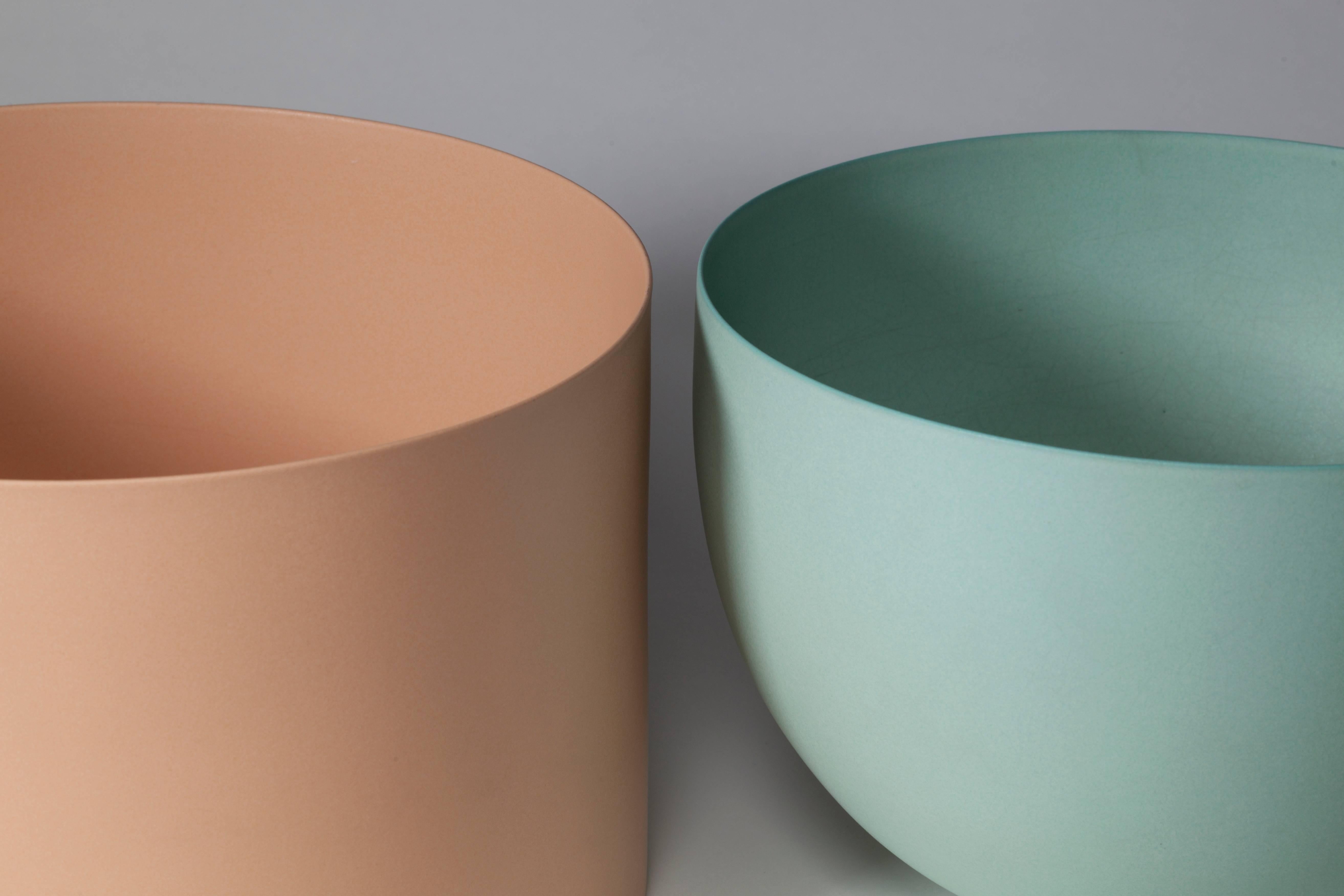 Salmon Pink Bowl, Glazed Stoneware, One-Off by Geert Lap 2