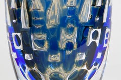 Ingeborg Lundin, Unique Blue Ariel Vase, Orrefors, Sweden, 1961