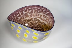 Giant One-Off Art Glass Bowl with Double Graal Technique by Peter Bremers, 2001