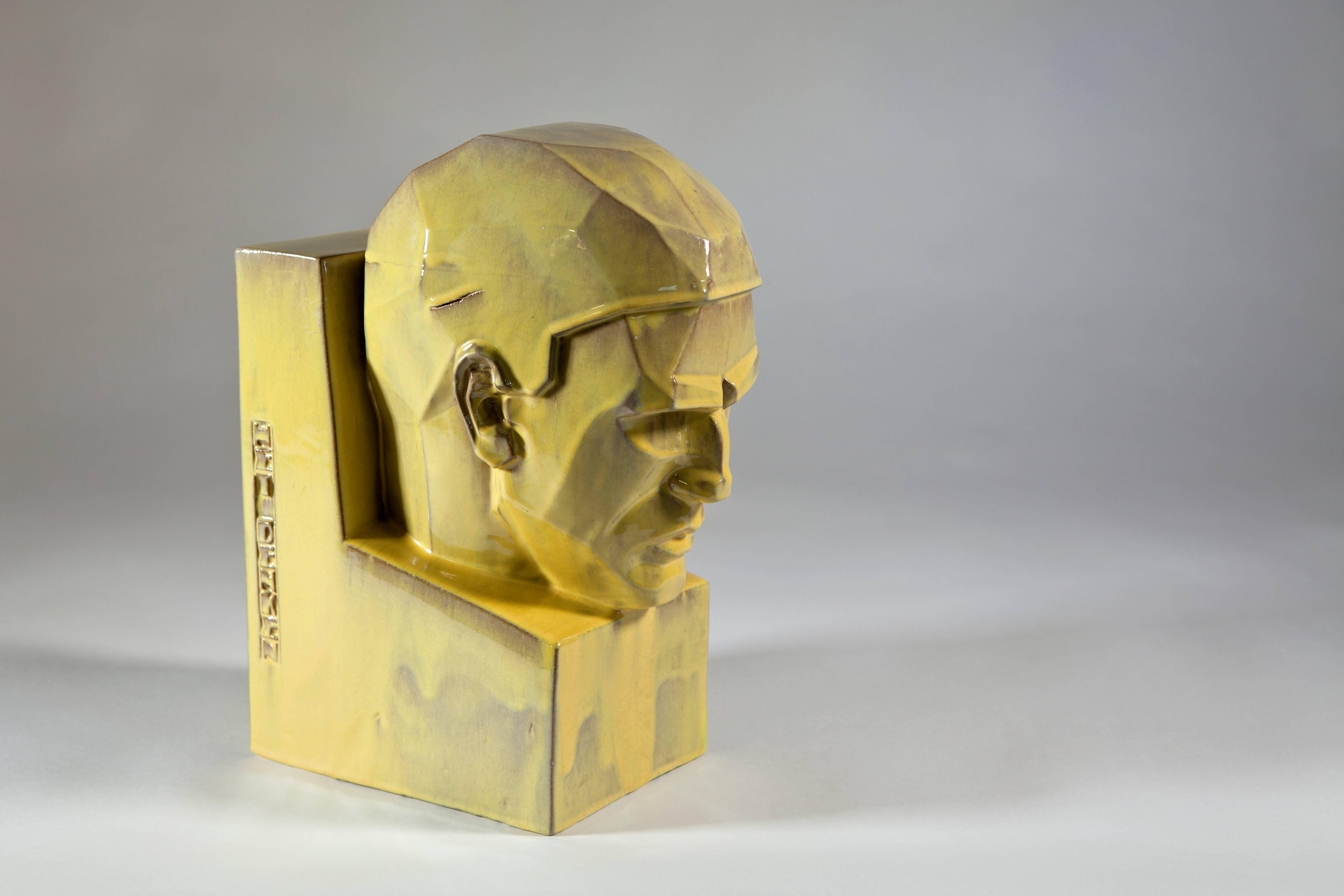 Ceramic Art Deco Sculpture 'Thinking' 'Het Denken', Willem Coenraad Brouwer, circa 1930 For Sale