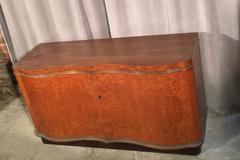 Curved Vintage Two-Door Amboyna Art Deco Cabinet Sideboard