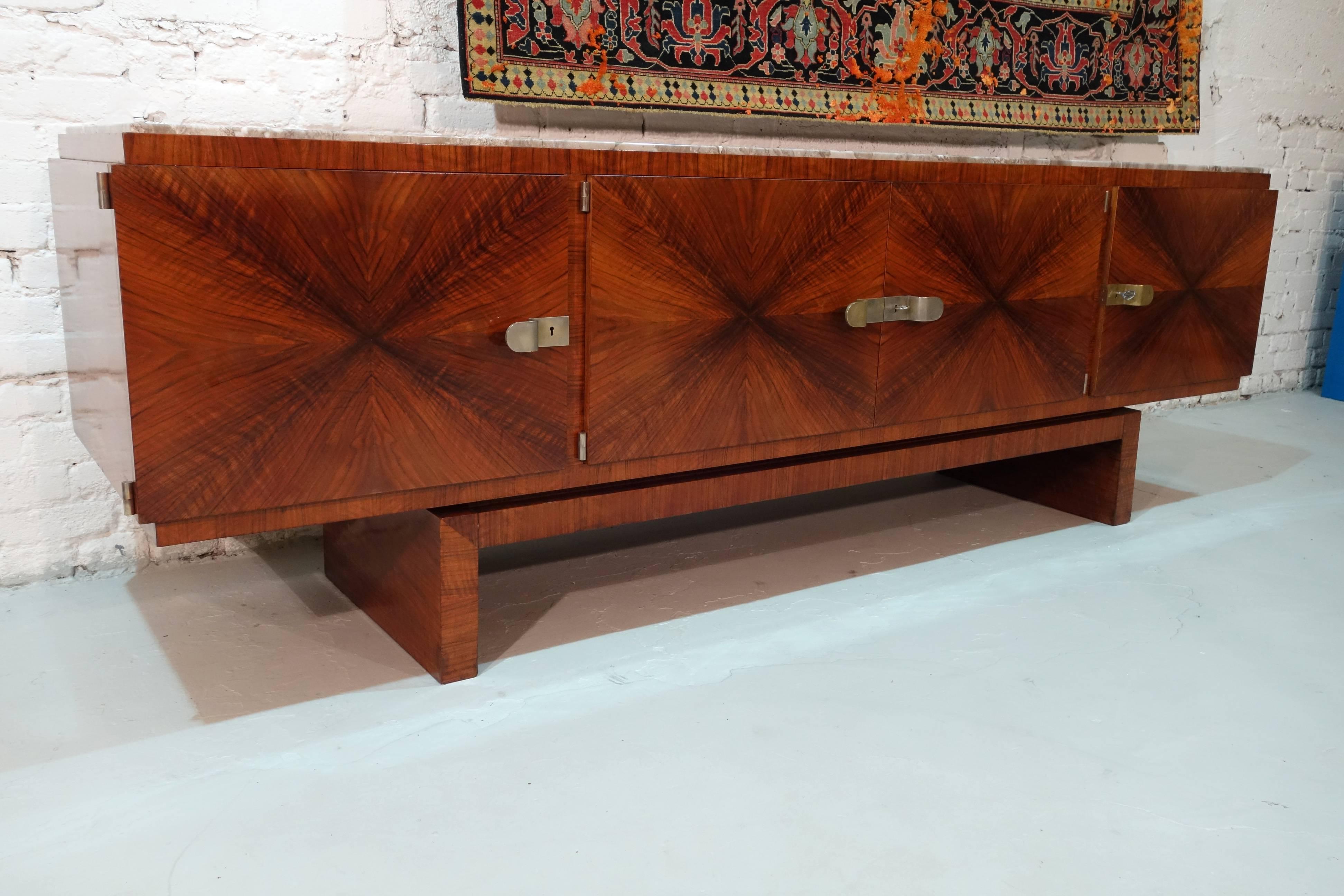 Early 20th Century Caucasian Walnut Sideboard by Bruno Paul For Sale