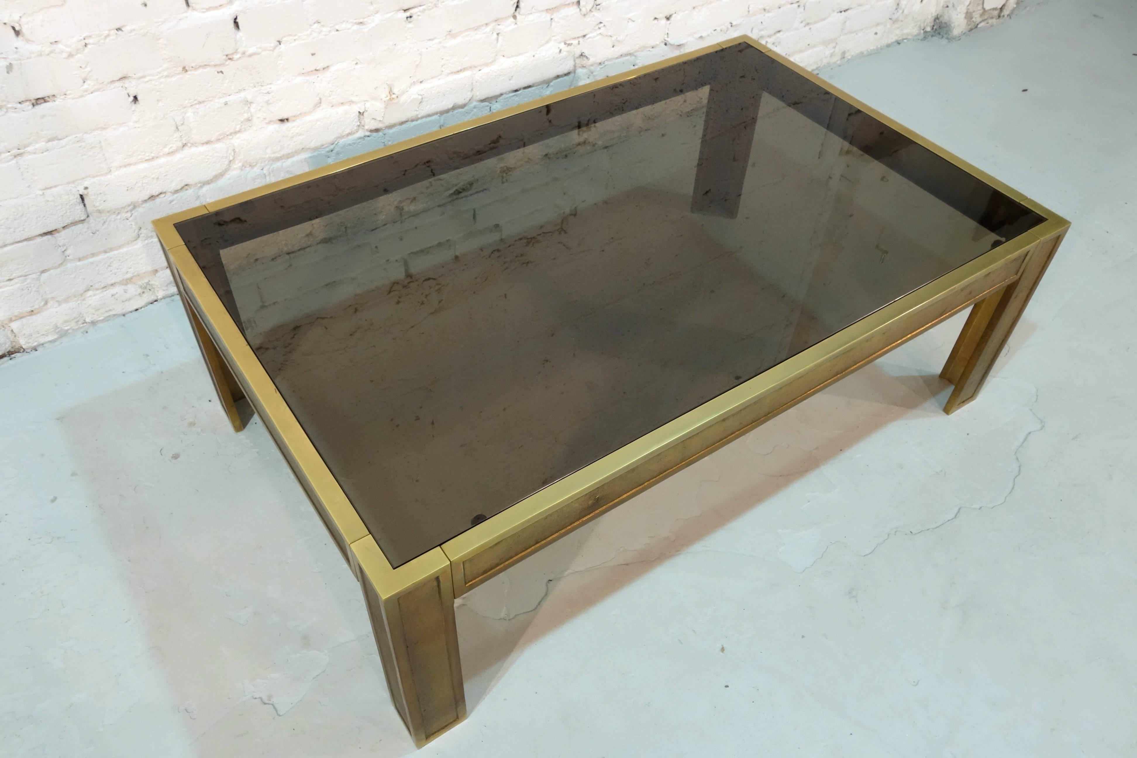 Mid-Century Modern Heavy Bronze Coffee Table For Sale